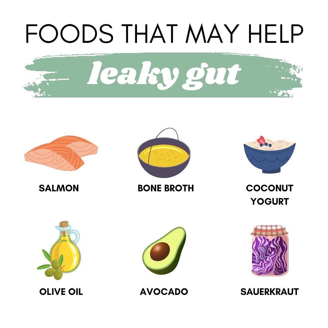 Gut troubles? 😩 You&rsquo;re not alone, it&rsquo;s unfortunately so common. An inflamed and imbalanced gut could use a little TLC.

⭐️Here are a few foods that can help⭐️

Salmon, and other omega-3s, have been shown to decrease inflammation and perm