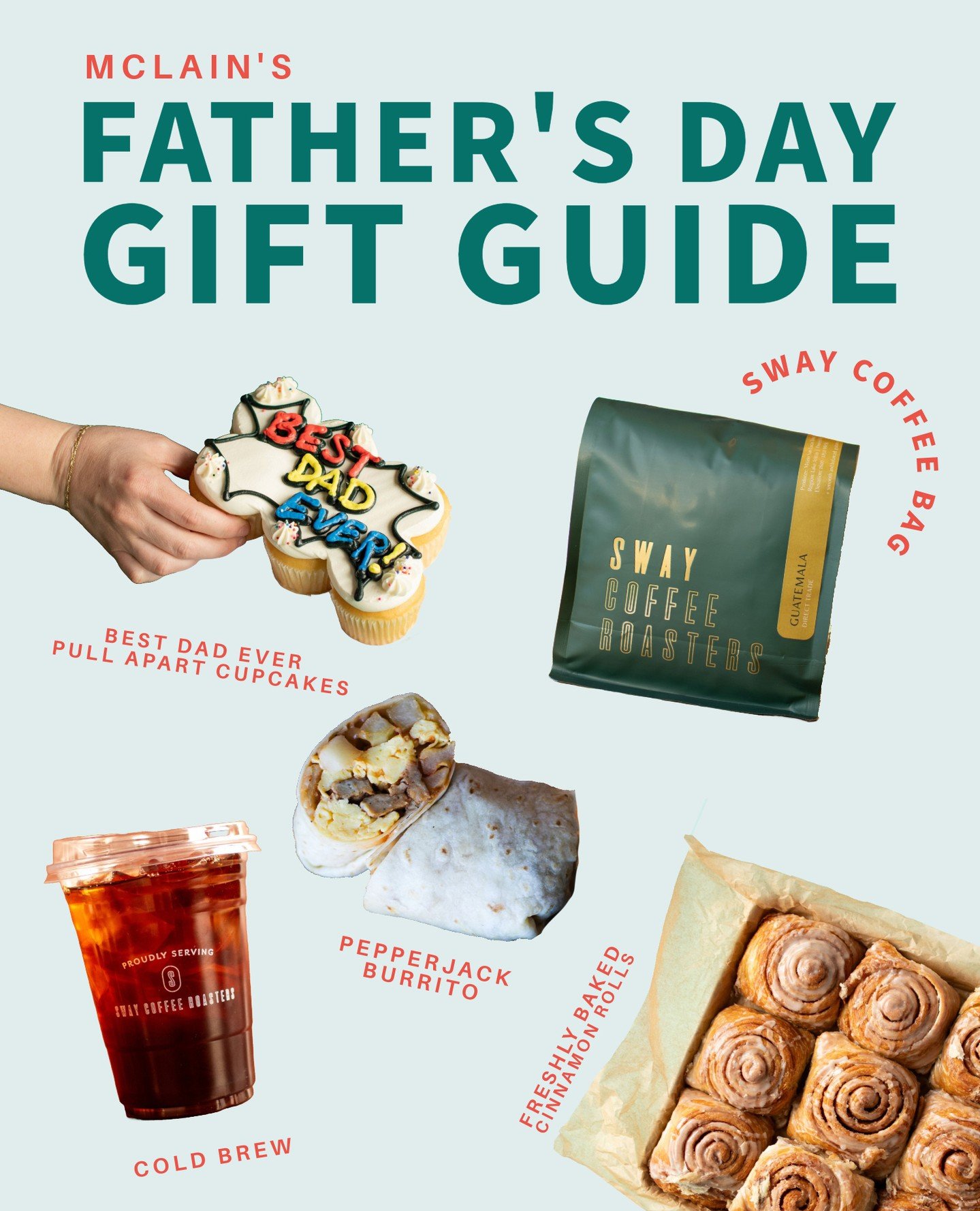 Cold brew in hand. Burrito in belly. Cupcakes that say it all. This is how you win Father's Day, no 🧢. ⁠
⁠
