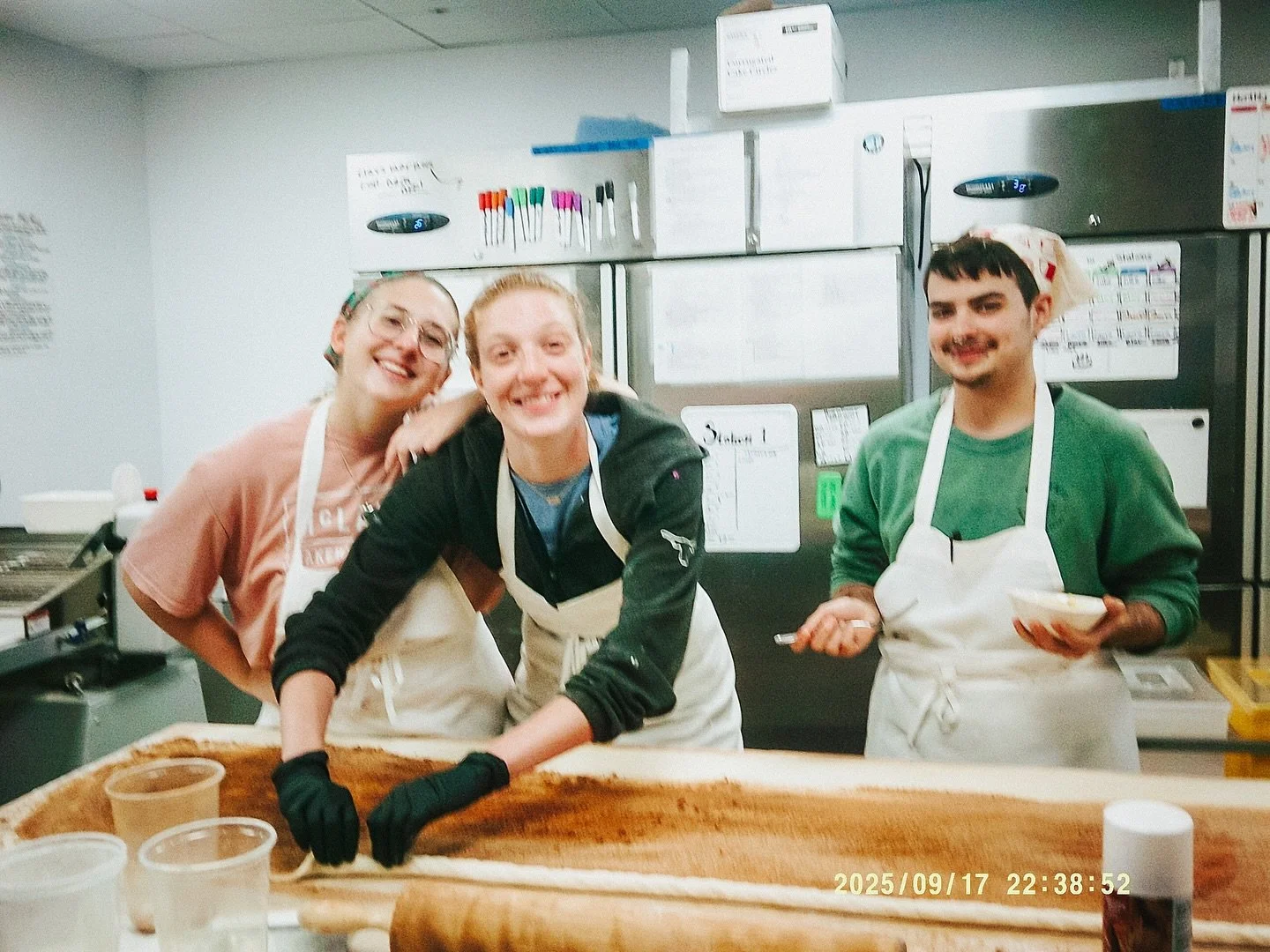 The early rising team that brings you fresh baked pastries at our Stanley location daily! 🥐