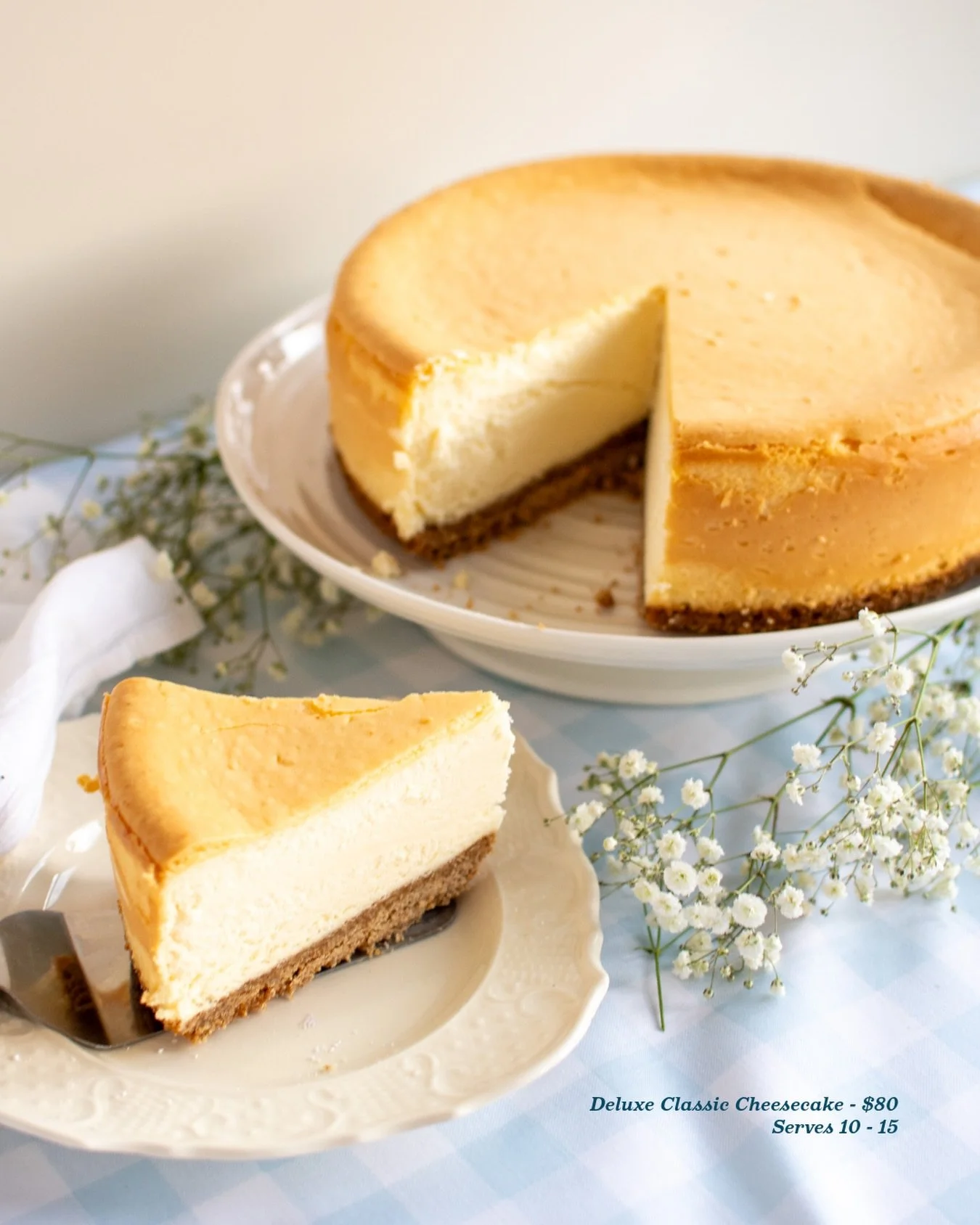 the thickest cheesecake you&rsquo;ll ever see 😍 

The deluxe classic cheesecake is on the Easter menu this year! Scroll down to the catering section to find it!