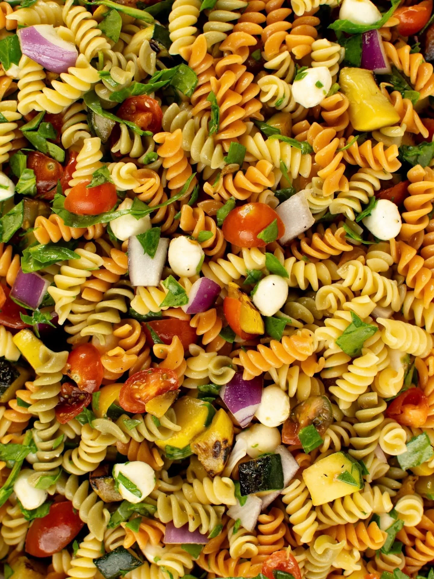 Rotini pasta, squash, zucchini, spinach, and fresh mozzarella tossed in a lemon vinaigrette. Our seasonal pasta salad will knock your socks off. Buy it as a side, a pint, or buy a gallon of it from our catering menu. We won&rsquo;t judge you for it. 
