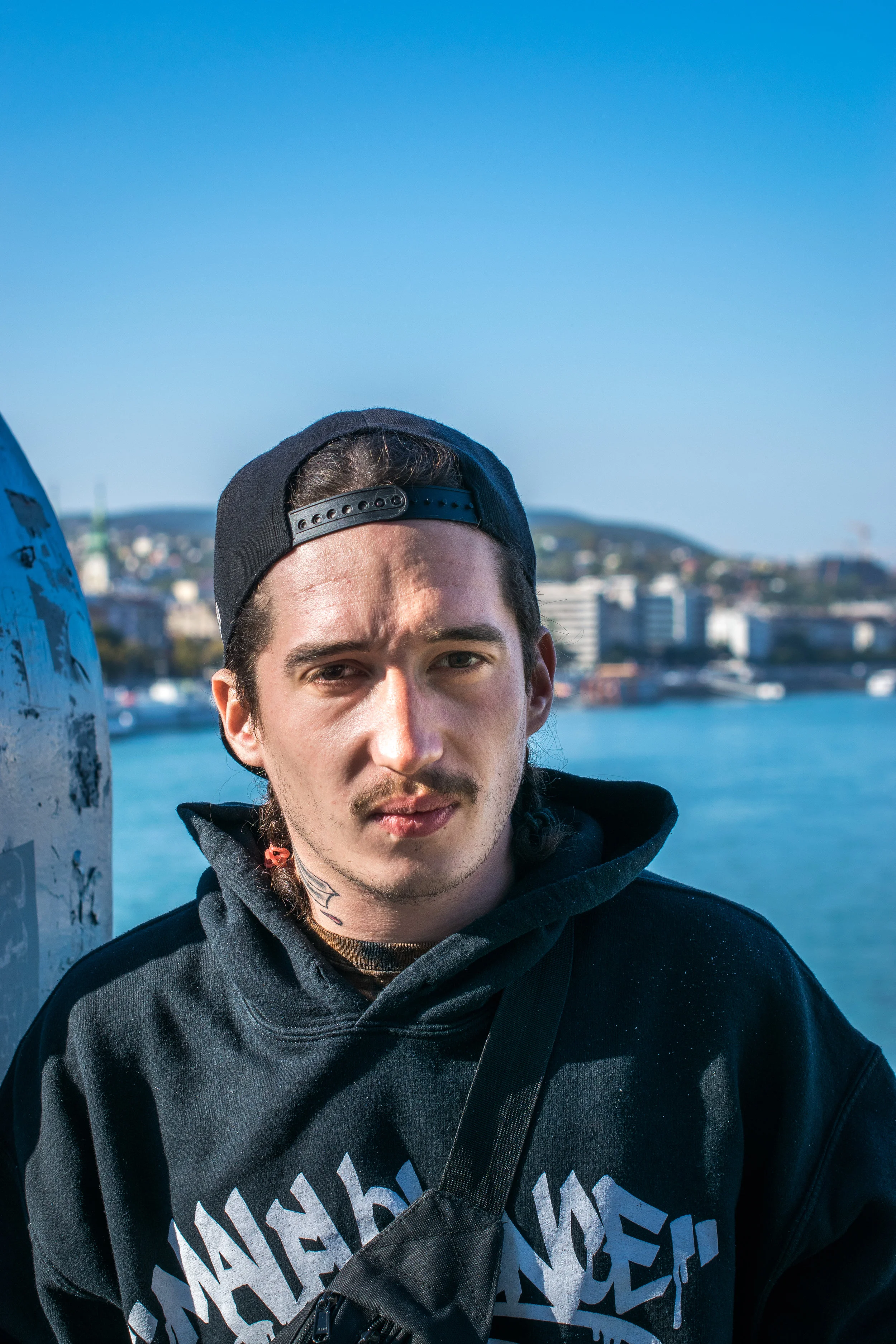 On a bridge in Budapest