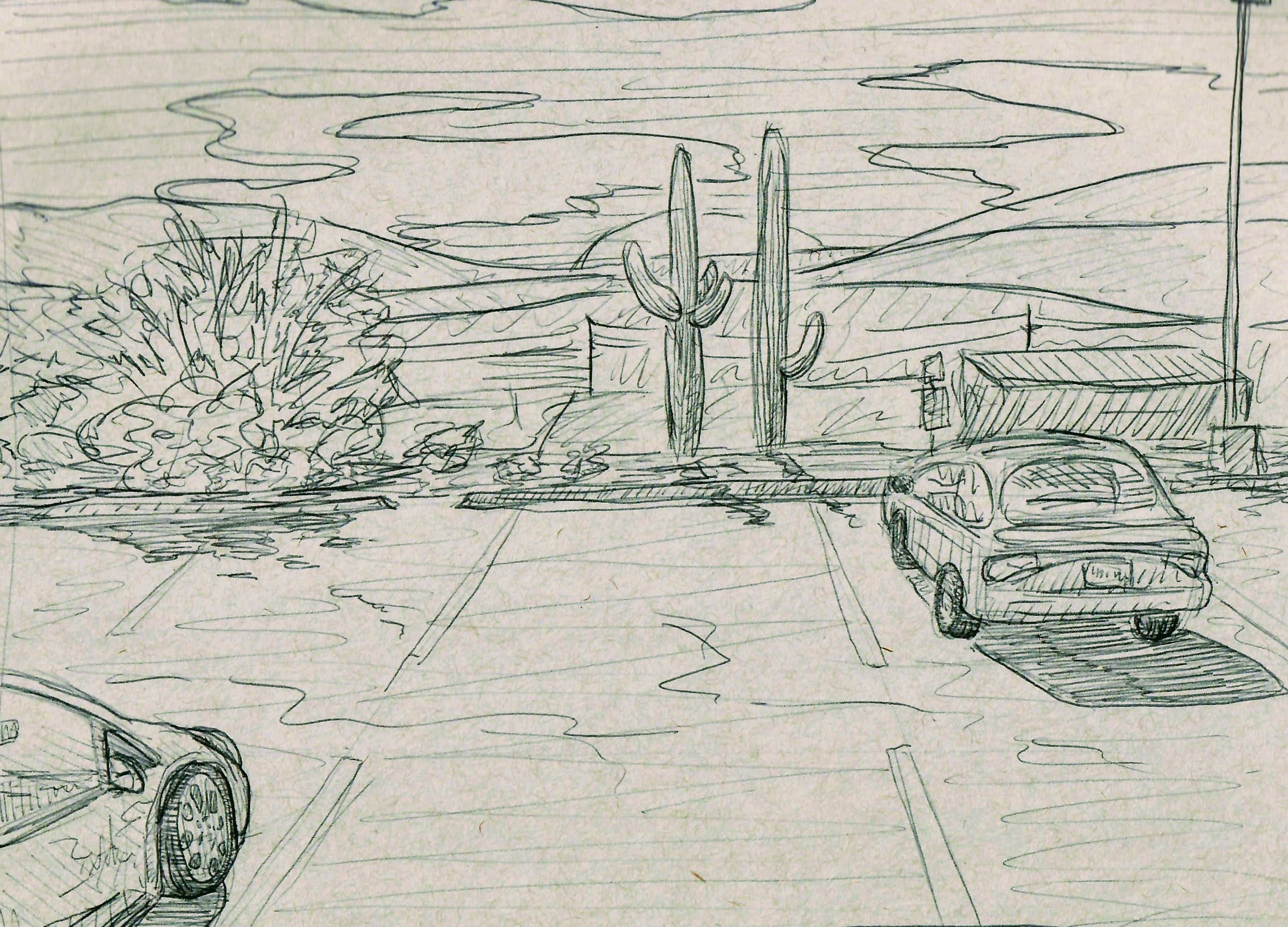 Another Arizona parking lot sketch