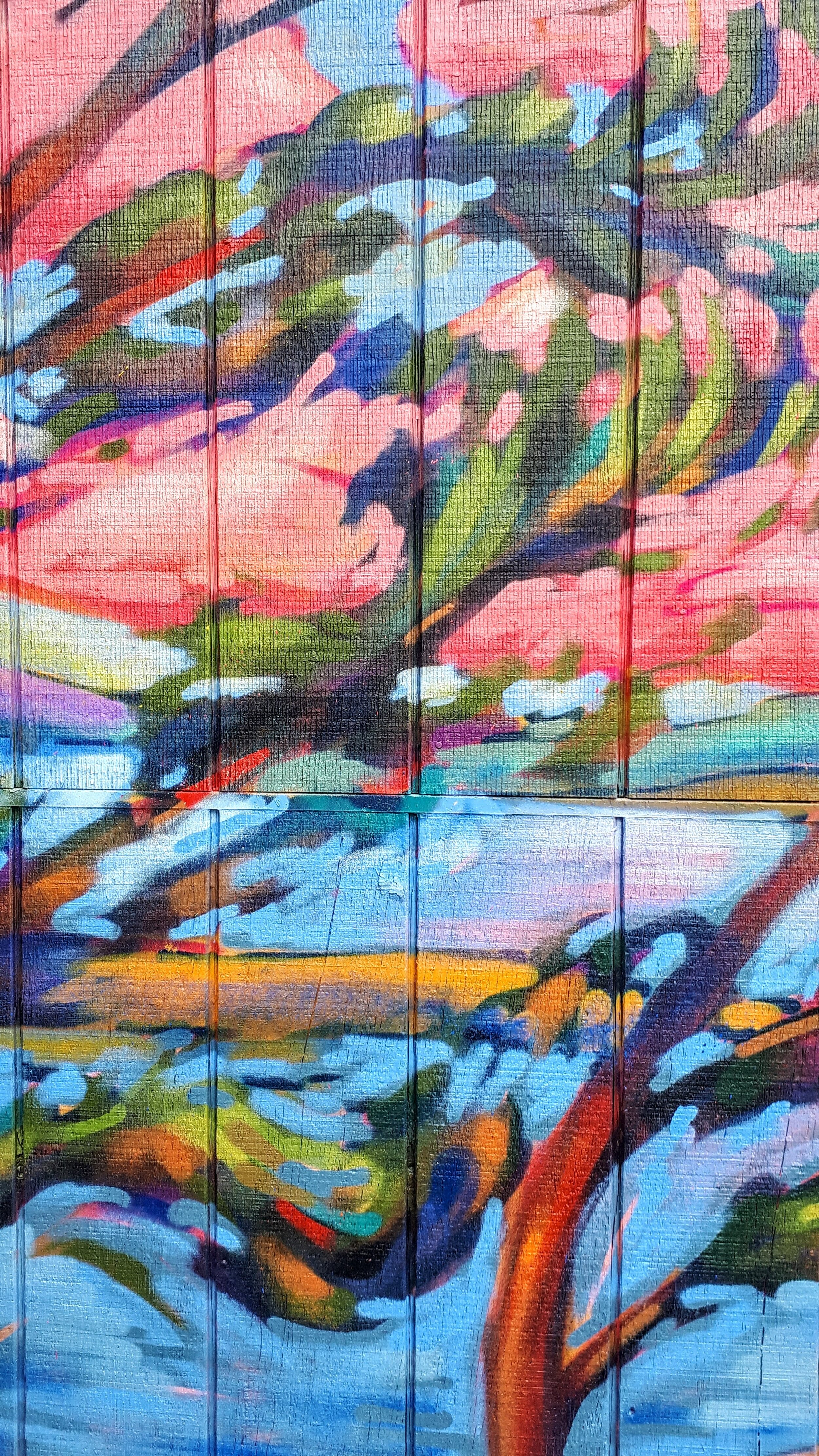 Canadian landscape painting mural