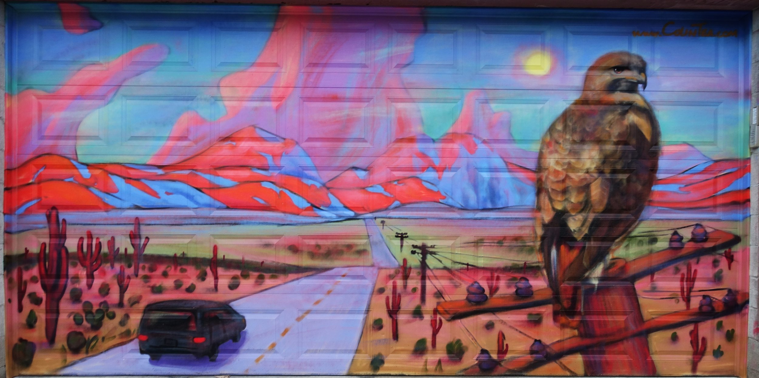 Desert hawk mural