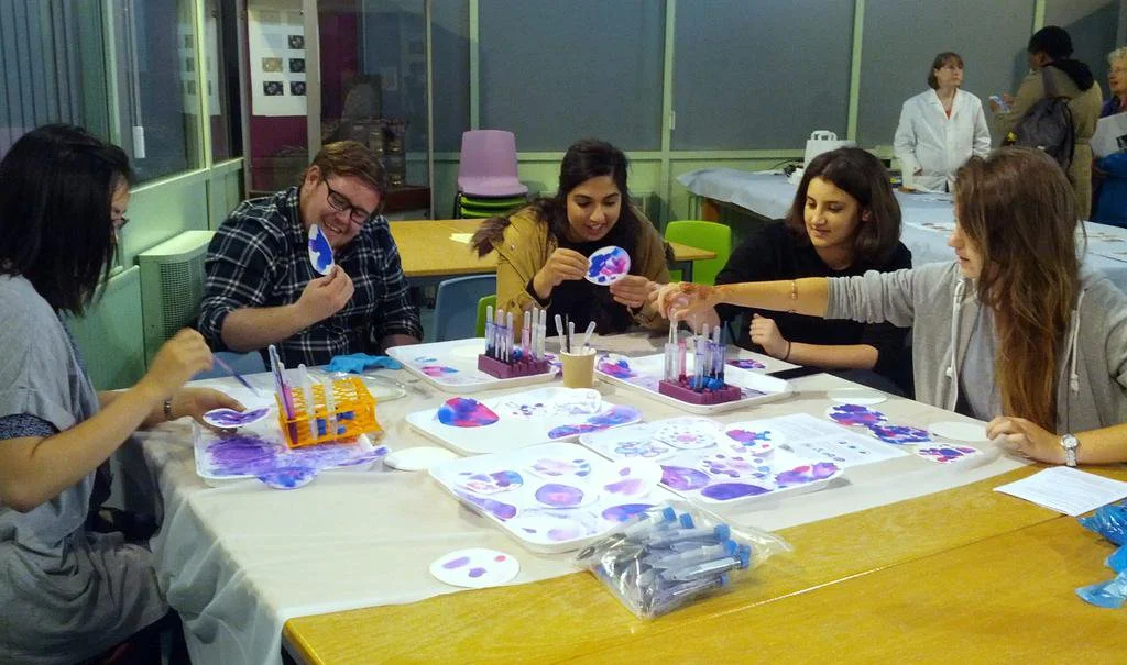 An ink workshop for the British Science Festival at the Colour Museum, Bradford