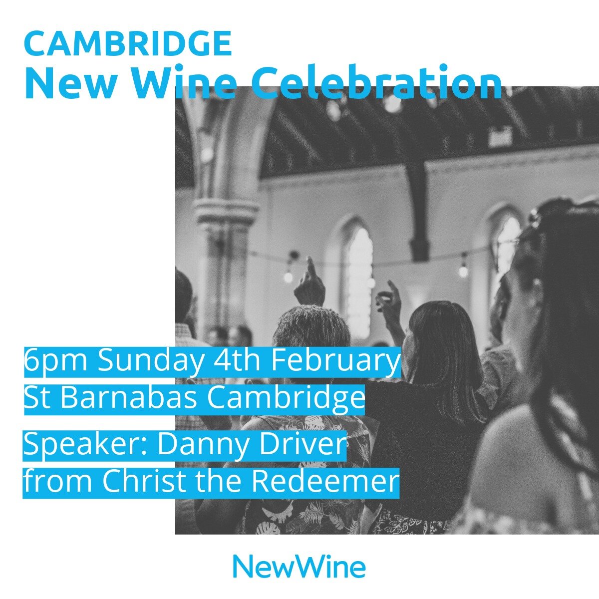 Join us for our Cambridge New Wine Celebration!

This will be a great opportunity to gather with churches across the network to worship together, hear God's word and prayer for one another. 

We'll be serving coffee beforehand from 5.30pm as well as 