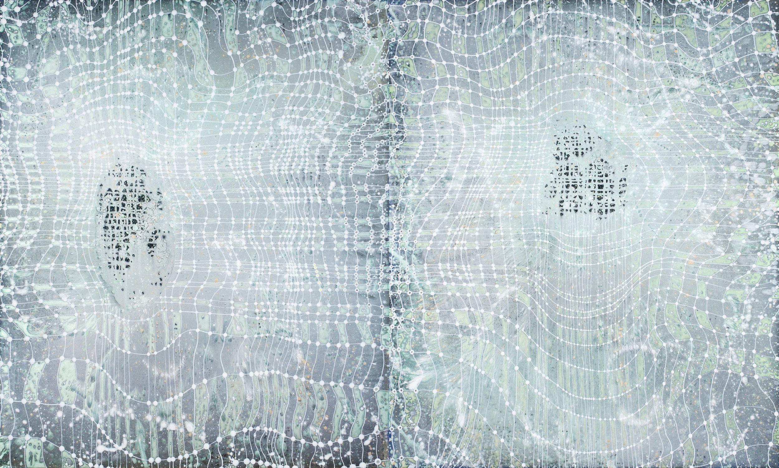 White Grid on Silver, 2013