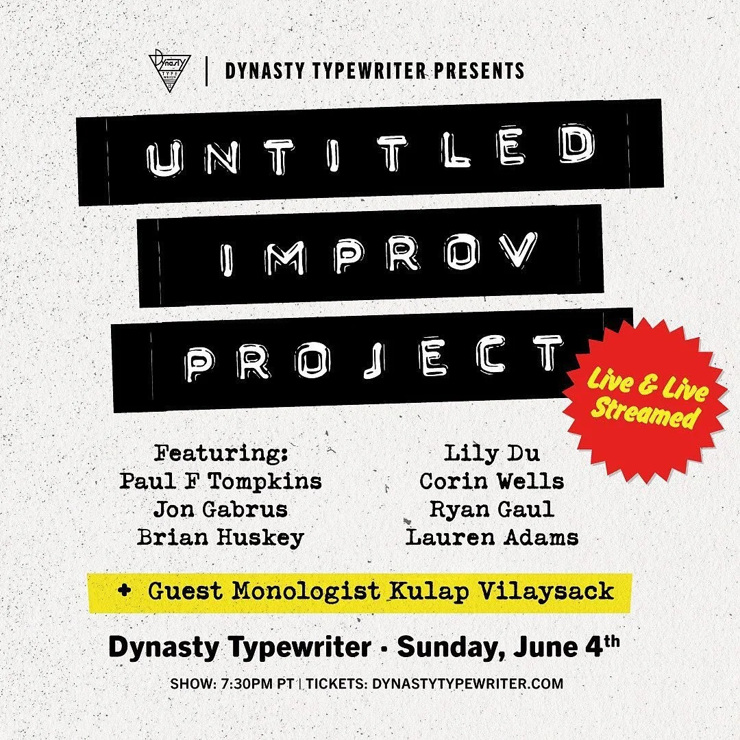 PATRICK COTNOIR produces a great show that happens to also be a great LIVESTREAM (watch it anywhere!) Imagine the most talented and lovely and quick-witted improvisors getting together and putting on a show for you, with a of a monologist on top! You
