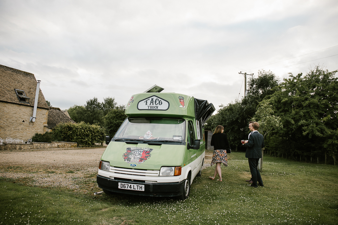 taco truck at a festival themed cotswolds wedding