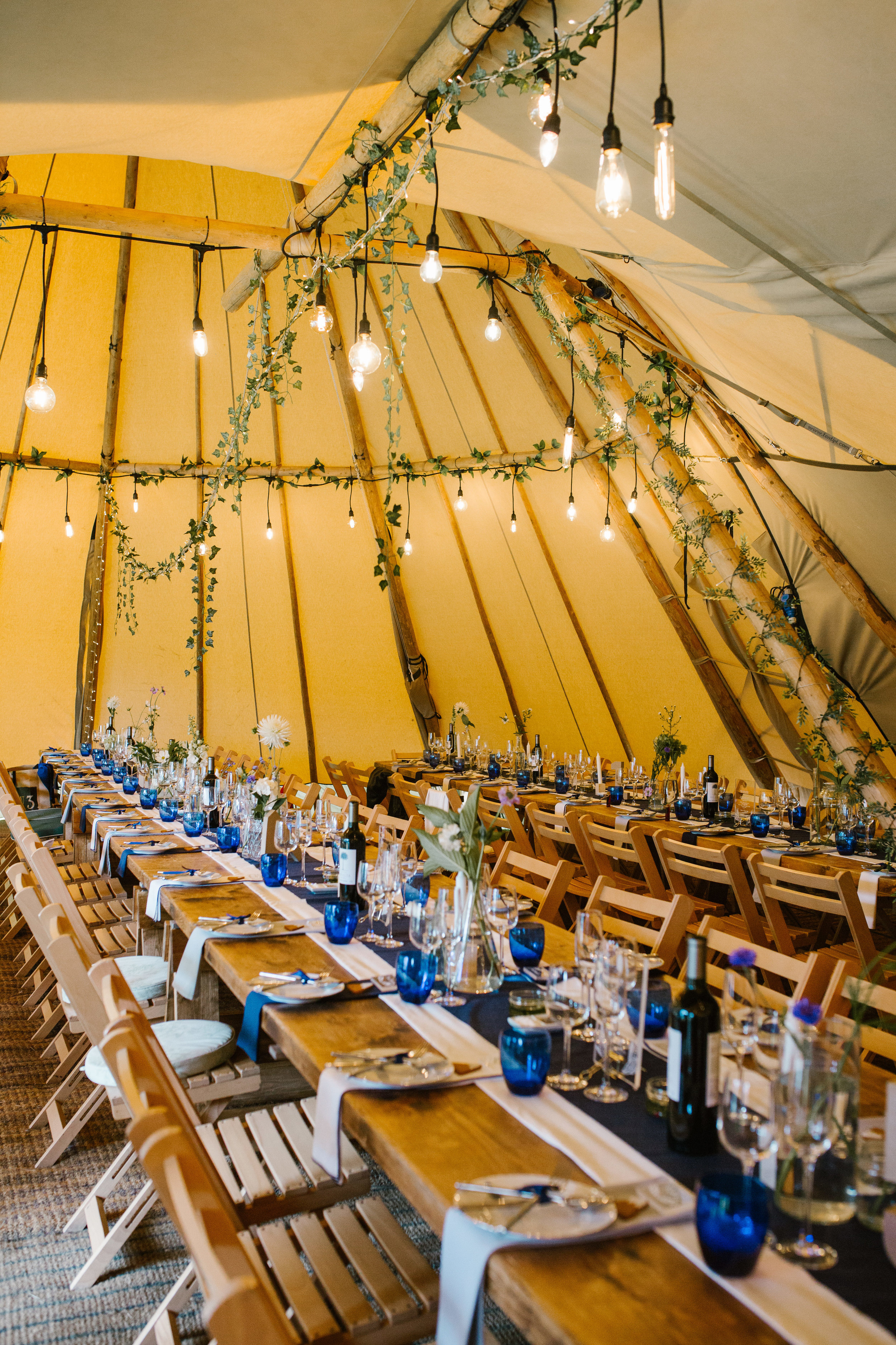 boho inspiration for a festoon decorated tipi 