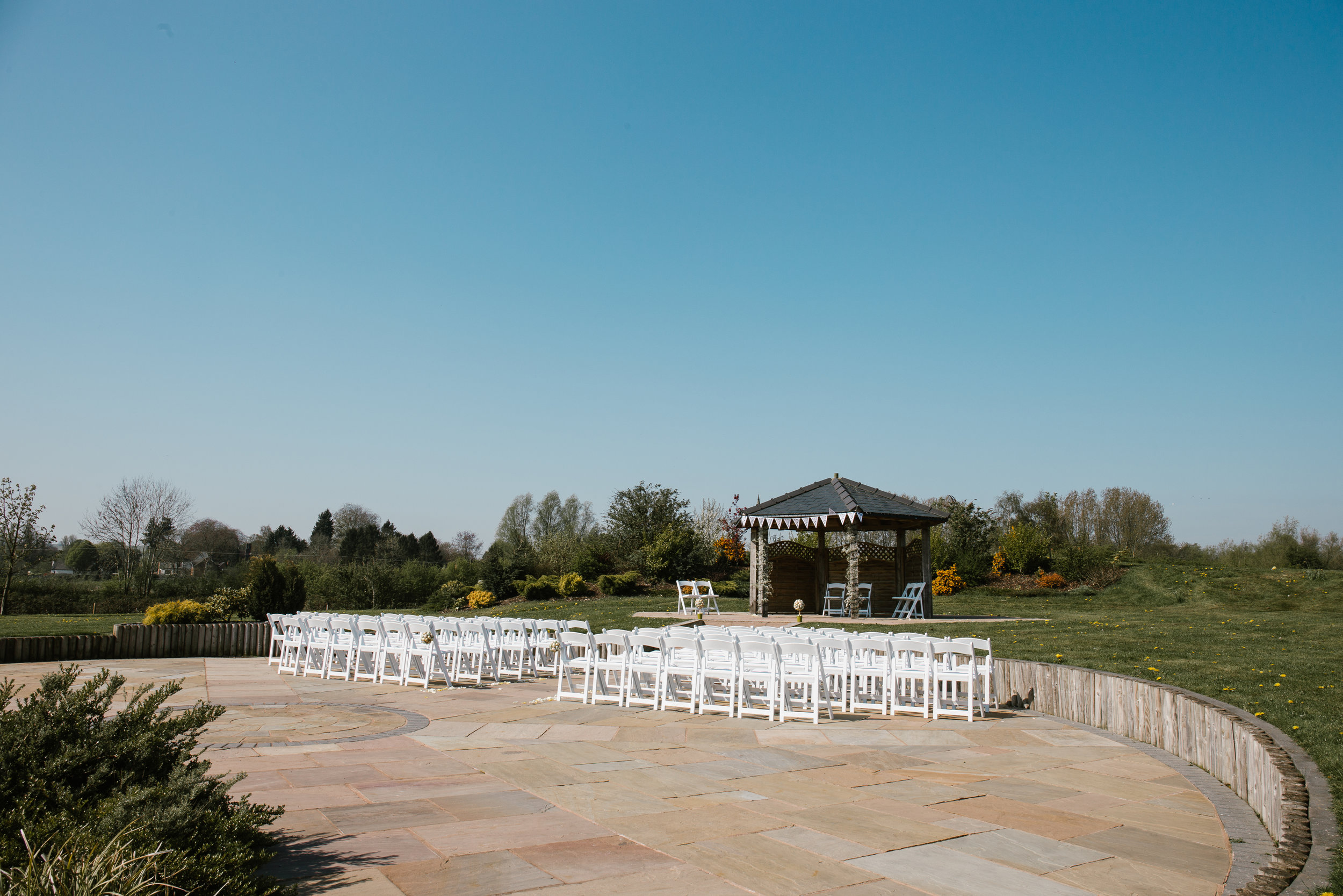 Outdoor wedding at the boat house wedding venue at aston marina in staffordshire