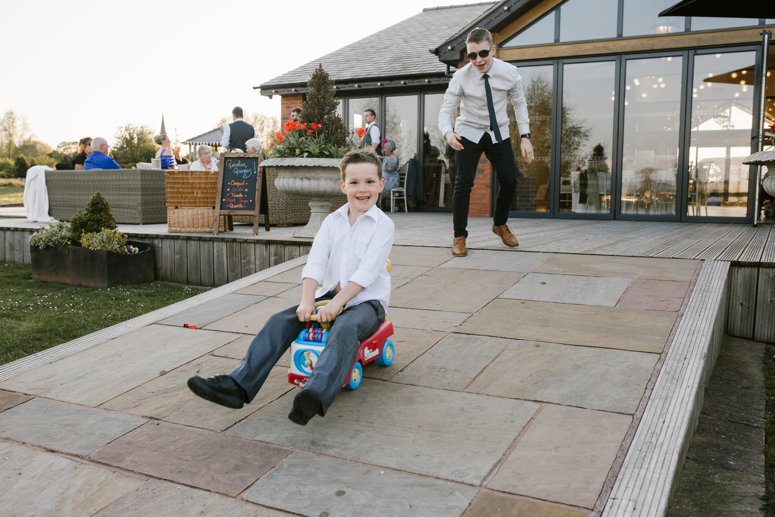 kids at a wedding in staffordshire playing 