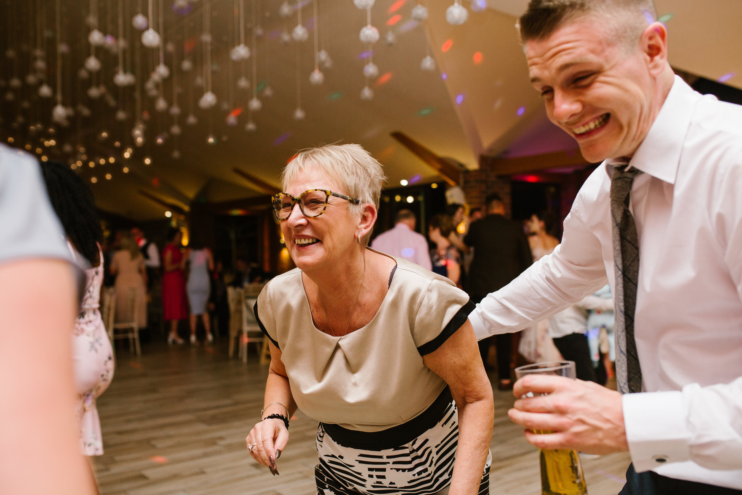 wedding guests dancing  on the dance floor at the boat house in staffordshire