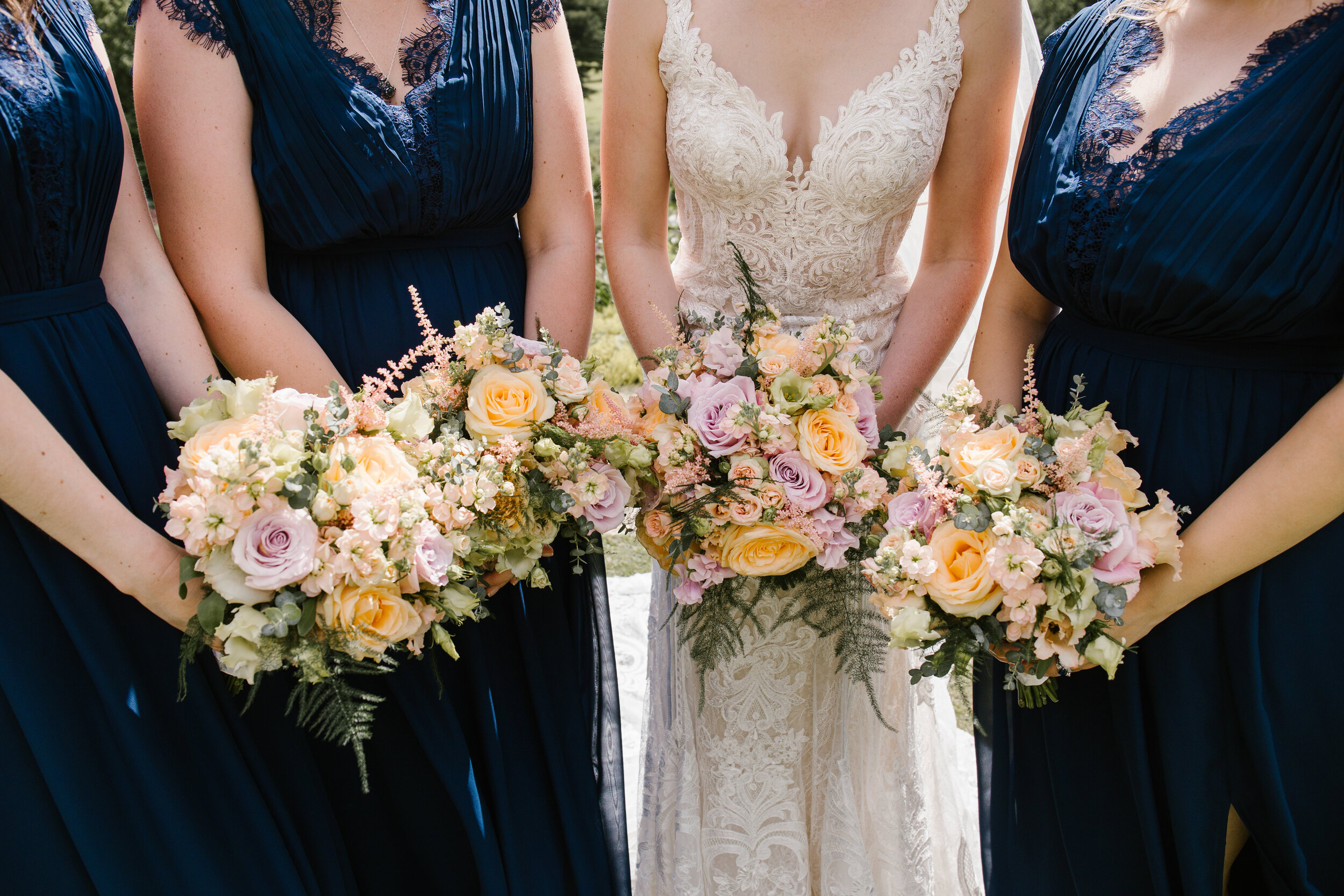 close up of beautiful summer floral bouquets