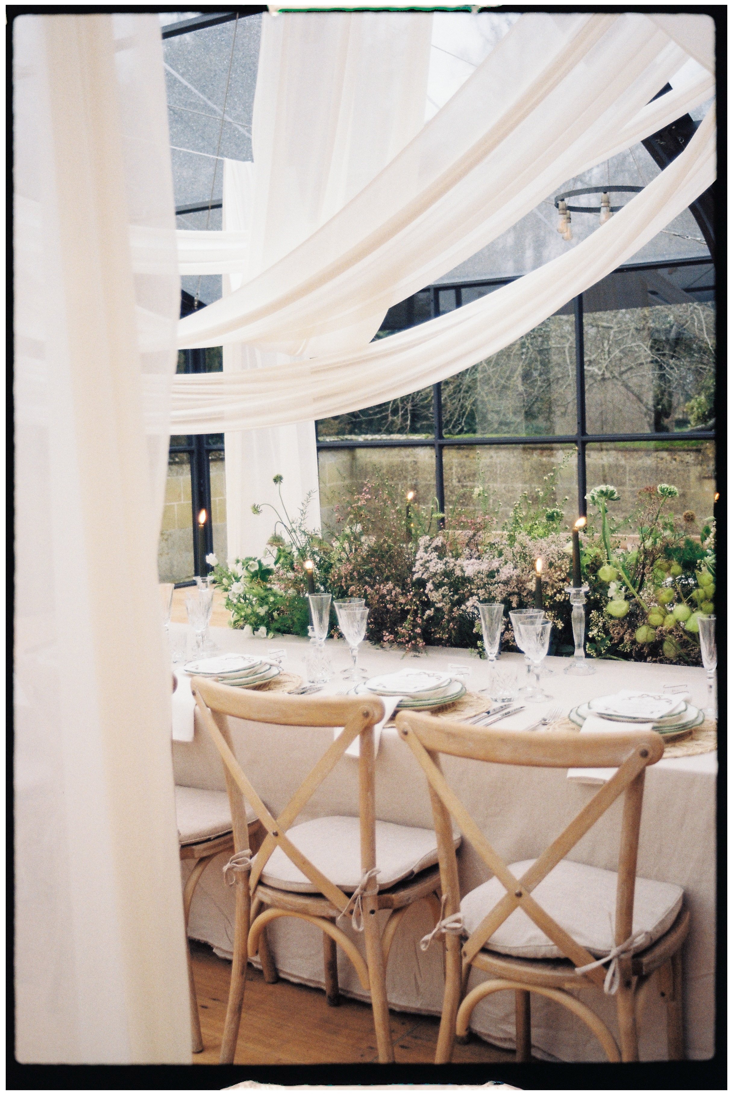 Draping and a tablescape at Sudeley Castle