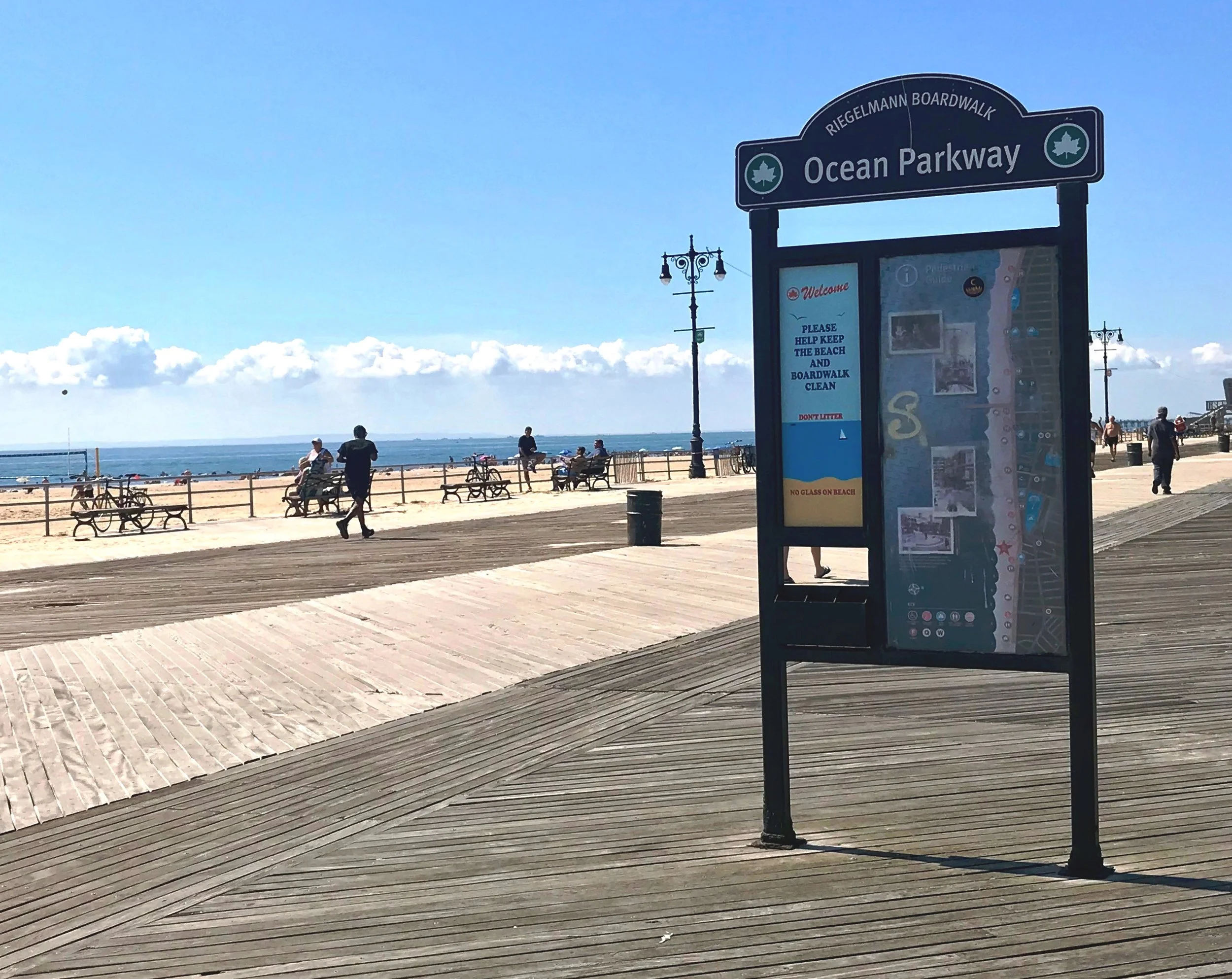 End of the line on Ocean Parkway the Coney Island Boardwalk