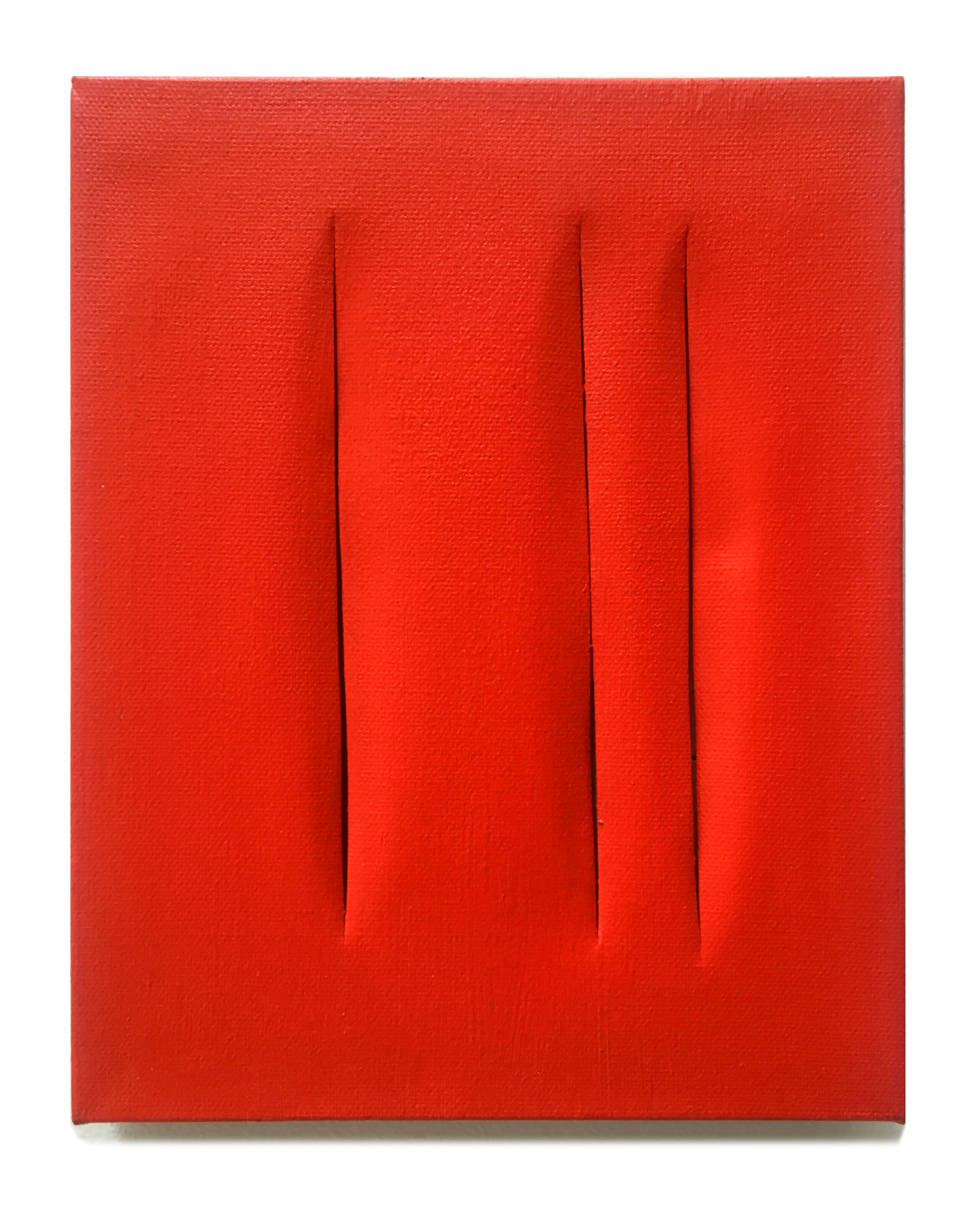 Lucio Fontana, 2019,  Acrylic on canvas,  10 x 8 inches,  25.4 x 20.3 cm