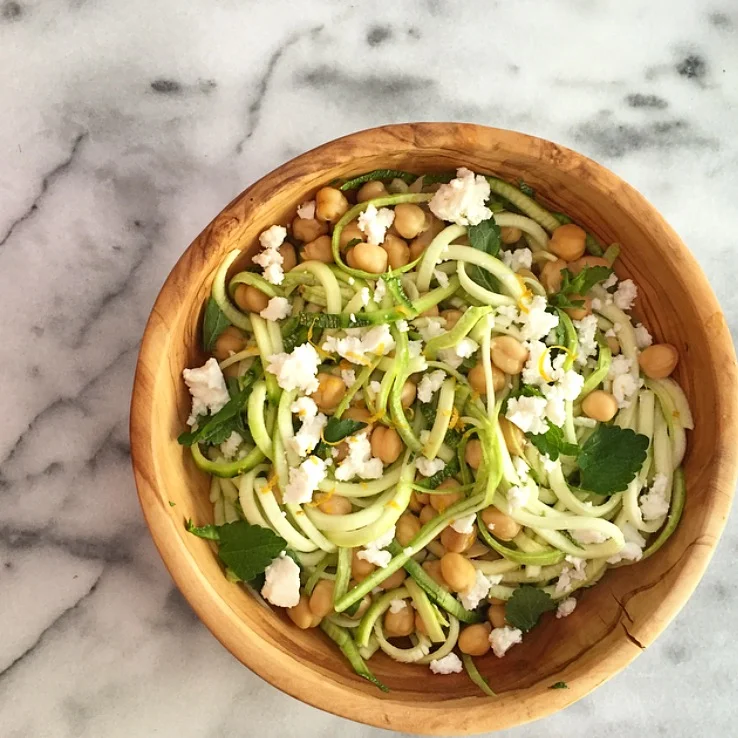 Zucchini Noodles, Chickpeas, and Feta