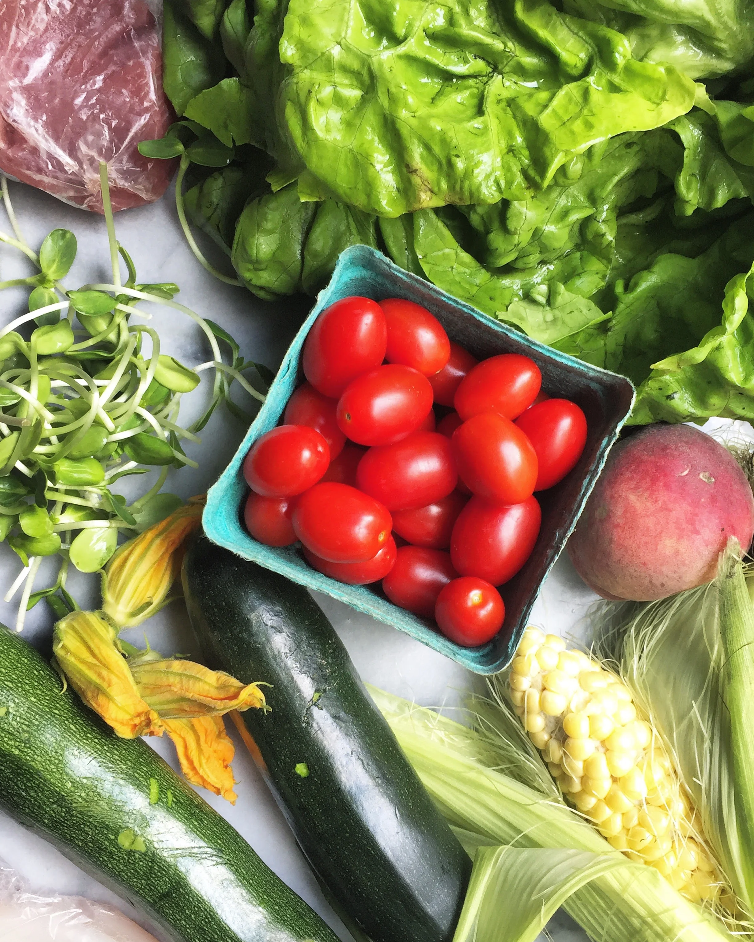 Zucchini, Tomato, and Goat Cheese Linguine