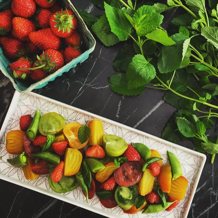 Heirloom Tomato, Beet, and Strawberry Salad