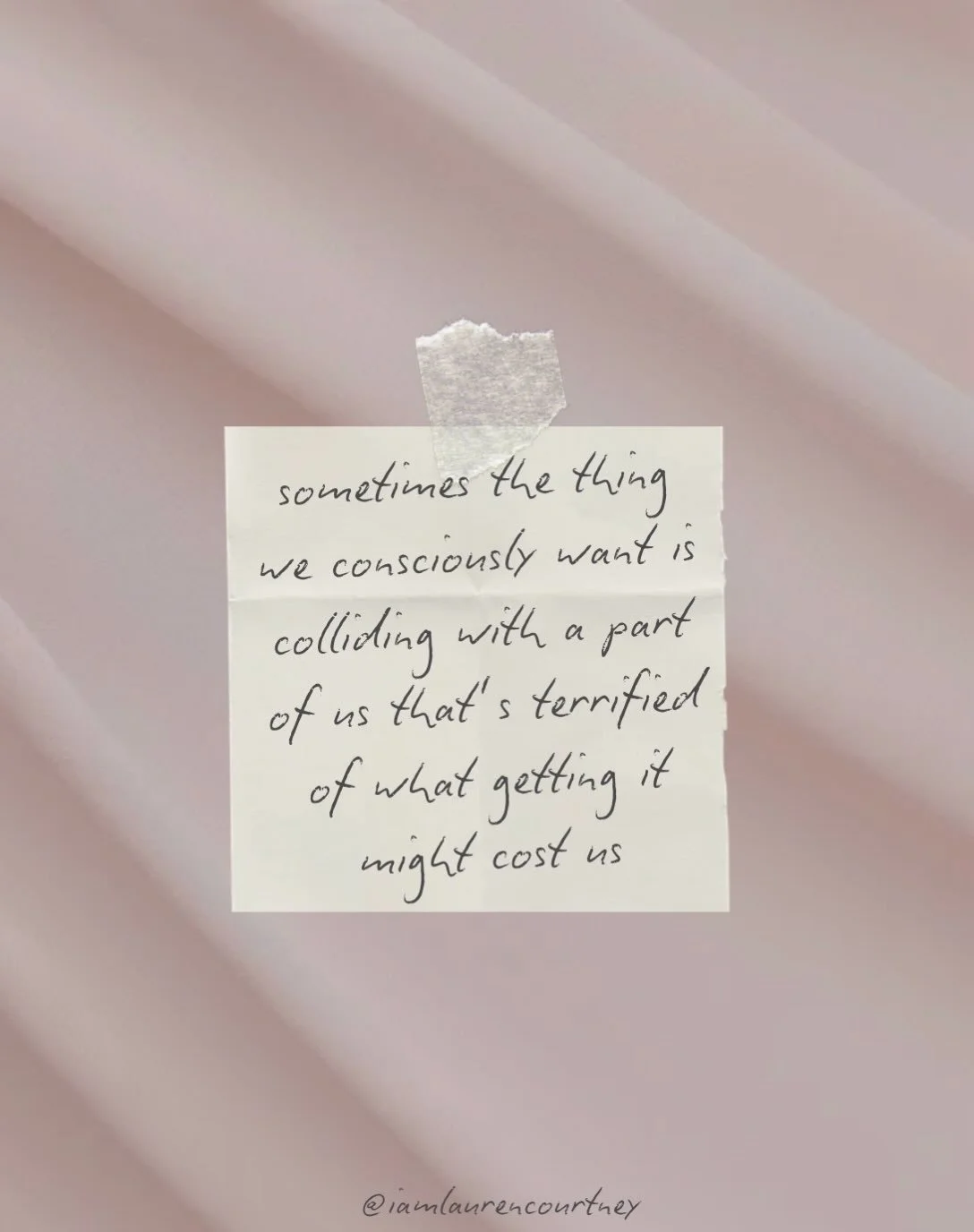Sometimes we&rsquo;re not blocked because we don&rsquo;t want the thing badly enough.

We&rsquo;re blocked because some part of us believes getting it means losing something else.

The relationship might mean losing independence.
More money might mea