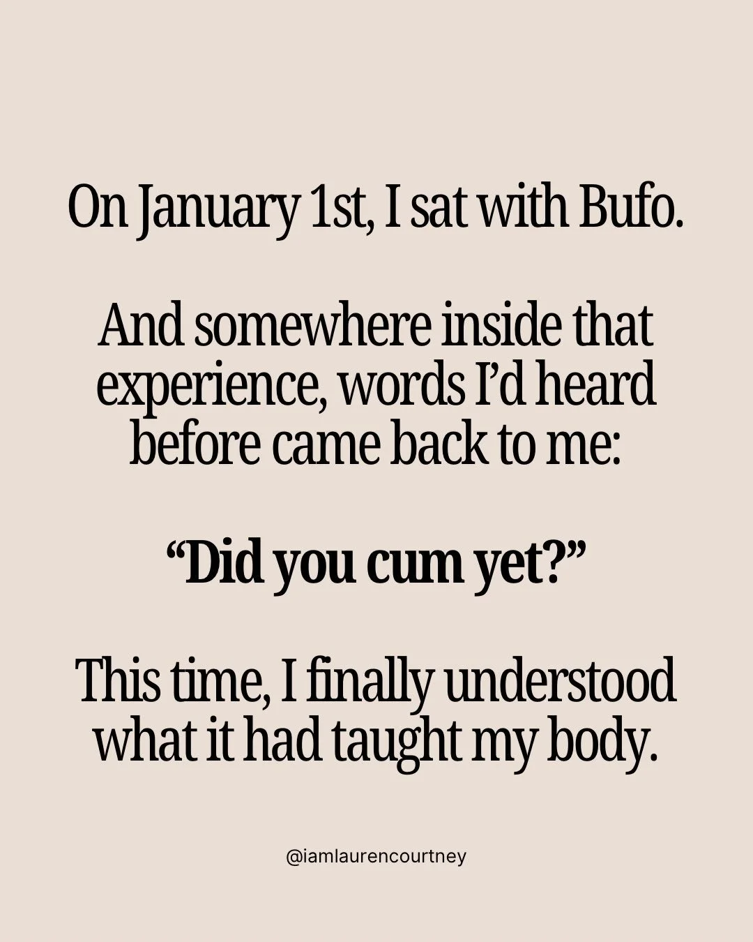 Turns out it was always about self-trust.

Part I was about hearing myself and overriding what I knew.

Part II was about realizing that something could look segsually empowered from the outside and still not be true for me.

And Part III?

My body e