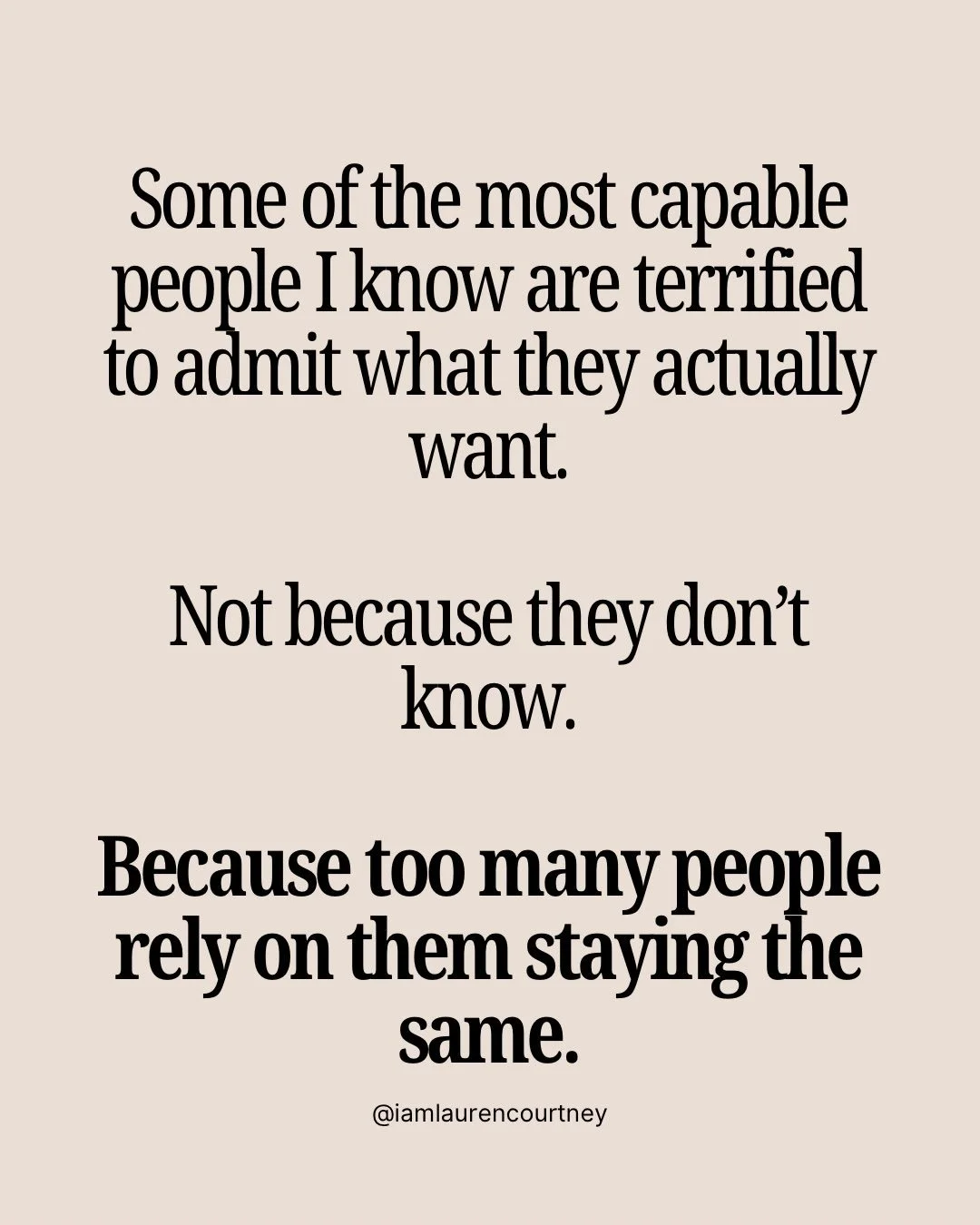 You can know exactly what you want and still be terrified of what happens when you choose it.

Because your choices don&rsquo;t exist in a vacuum.

People know you as the strong one. The reliable one. The one who keeps shit moving. And sometimes beco