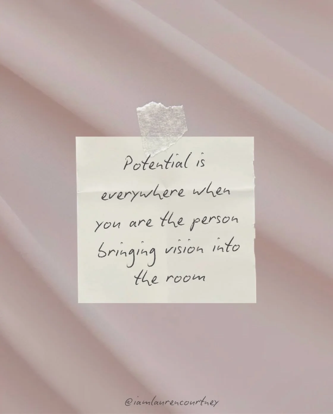 Potential is everywhere when you&rsquo;re the person bringing vision into the room.

But vision gets stronger when you actually tend to it.

When you show up.
When you practice.
When you make space to hear yourself.
When you let yourself be witnessed