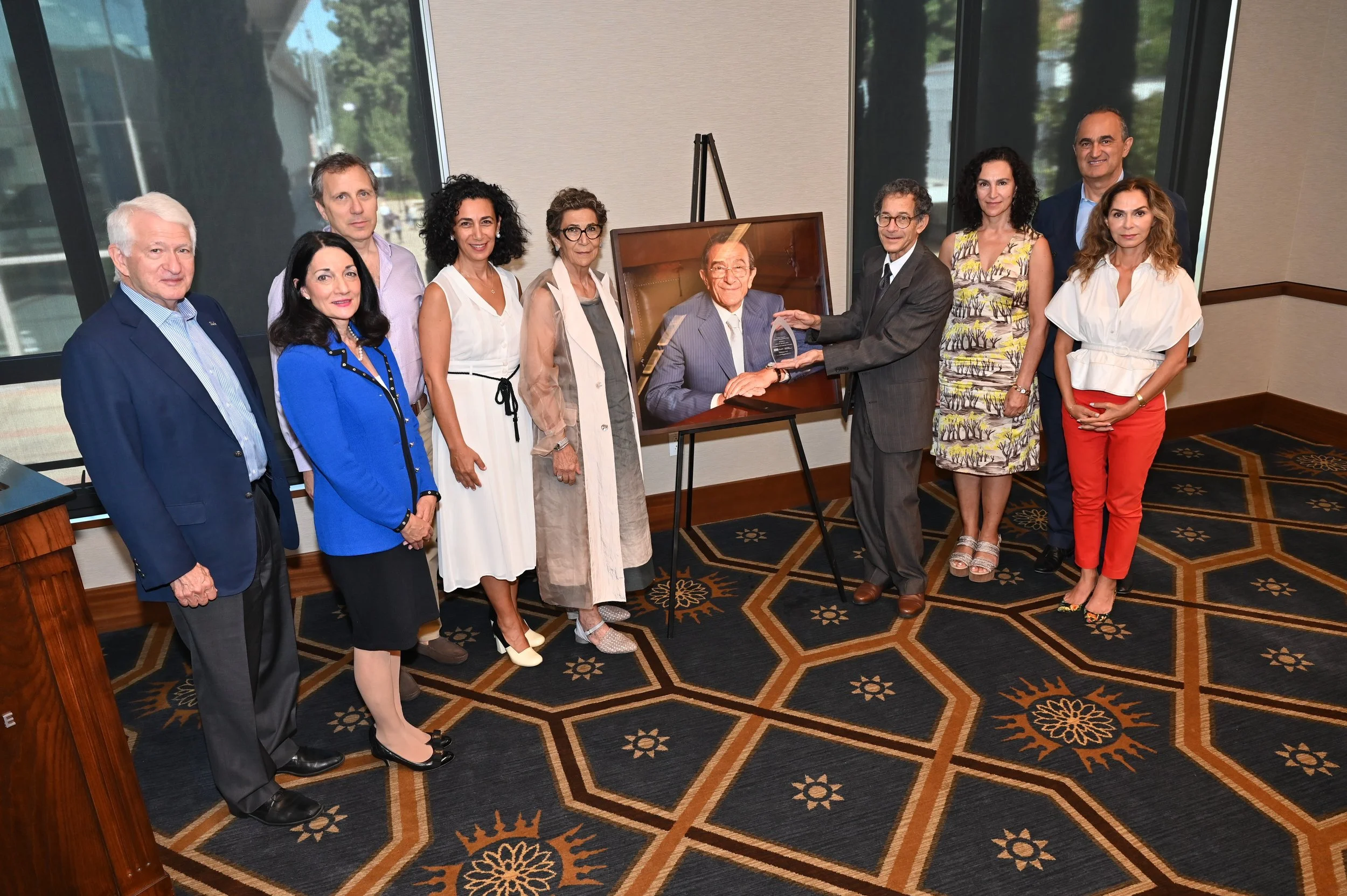 UCLA Chancellor Emeritus Gene Block, Johnese Spisso, Fernando Flint, Sharon Nazarian, Soraya Sarah Nazarian, Dr. David Reuben, Shula Nazarian, David Nazarian, and Angella Nazarian