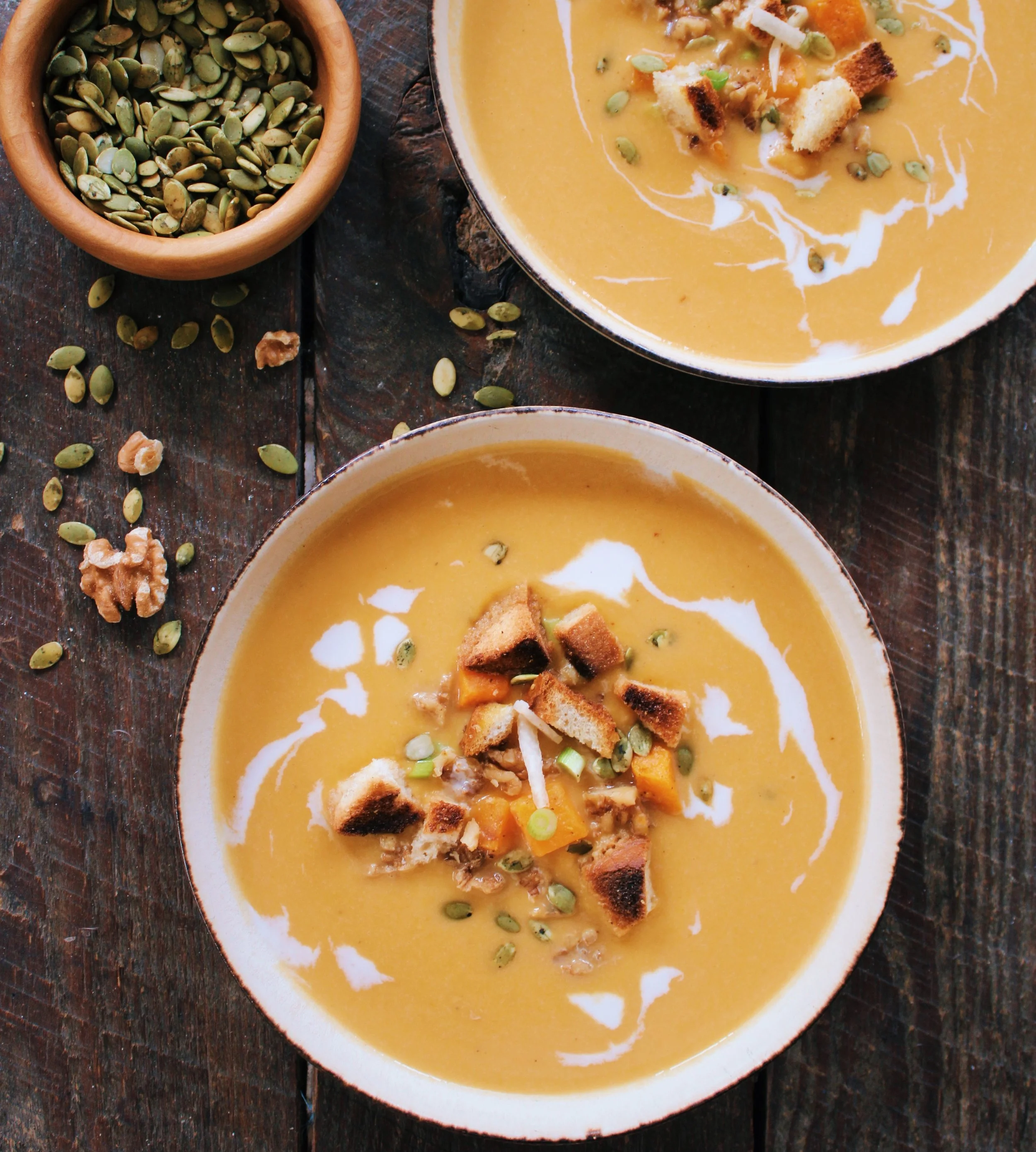 Vegan Butternut Squash Soup With Cauliflower