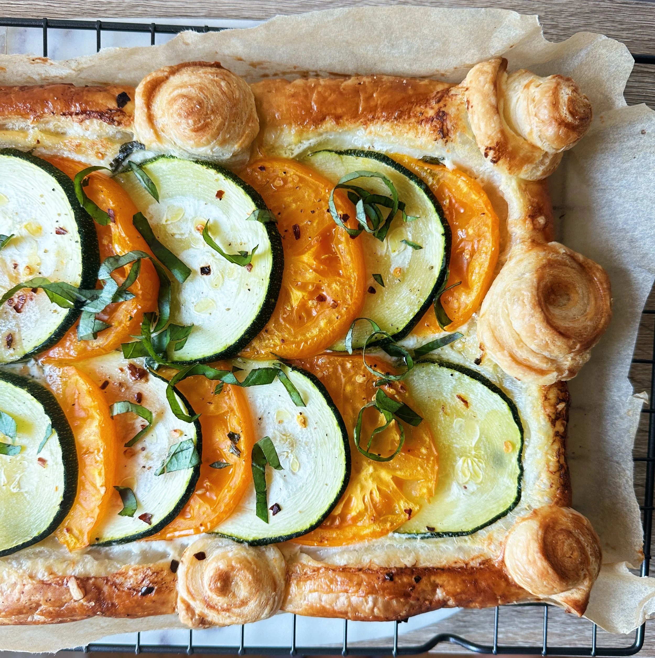 Zucchini &amp; Heirloom Tomato Tart