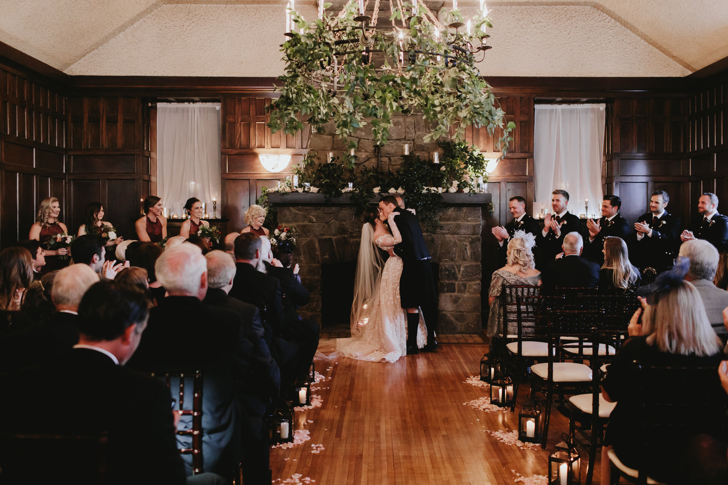 indoor wedding kiss the bride -Bryson Wedding - Alicia White Photography-221.jpg