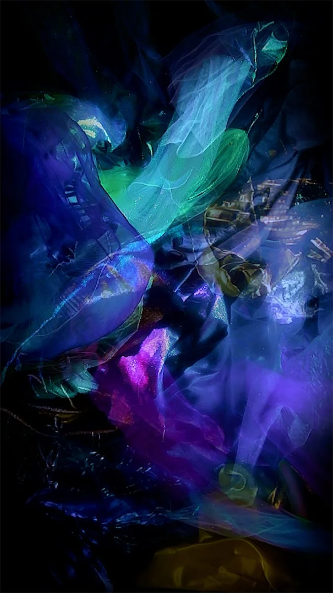 Christy Lee Rogers’ latest immersive video work, Bloom, is now available for acquisition as a fine art video installation. A departure from her figurative style, Bloom explores the pure abstraction of underwater light, color, and form. Shapes pulse a