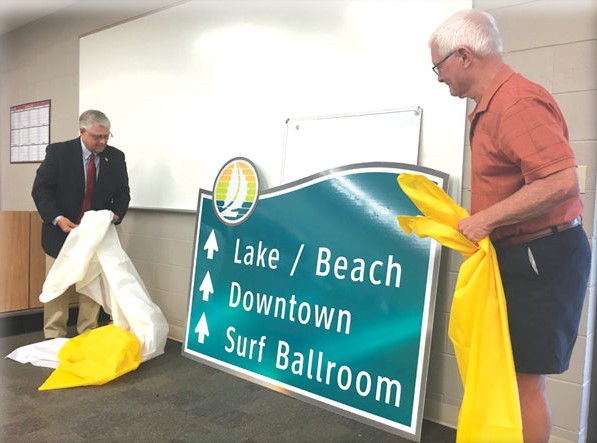 Road sign unveiling at city council meeting - CL Mirror-Reporter