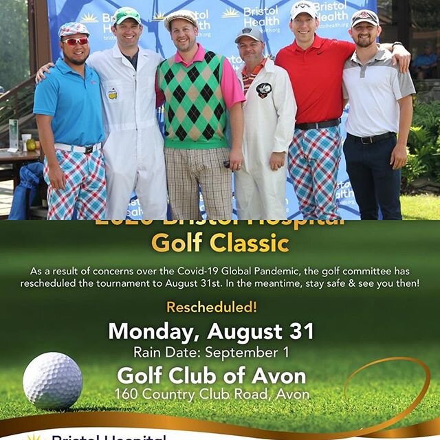 ☀️Today would have been a gorgeous day for @bristolhealthct golf outing ⛳️ See you on August 31st!  FORE!#covidevents #rescheduleeverything 🏌️&zwj;♀️🏌🏾&zwj;♂️https://bristolhospitalfoundation.org/development-foundation-events