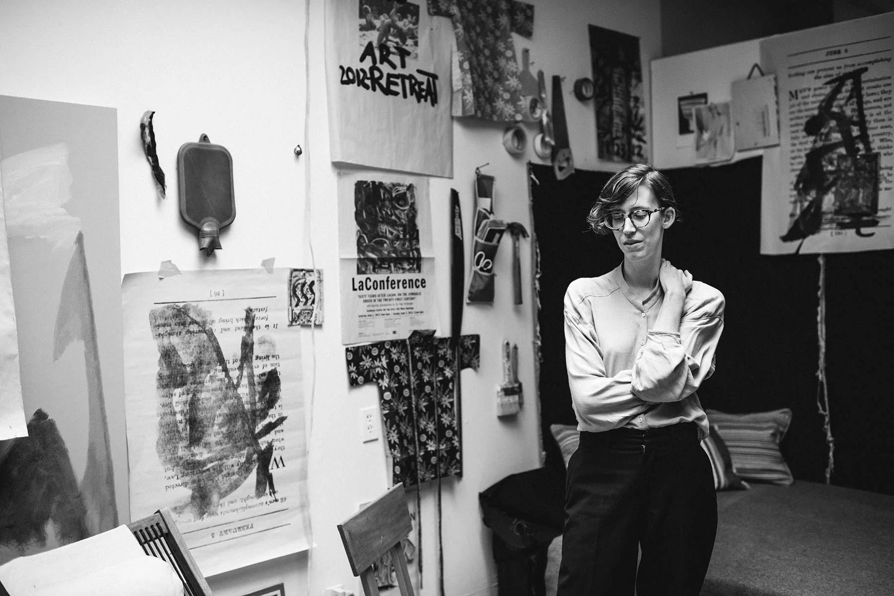 A portrait of Canadian painter Rebecca Brewer, in her studio in Vancouver Ms Brewer was awarded the RBC Canadian Painting Competition award. Photo by Jimmy Jeong