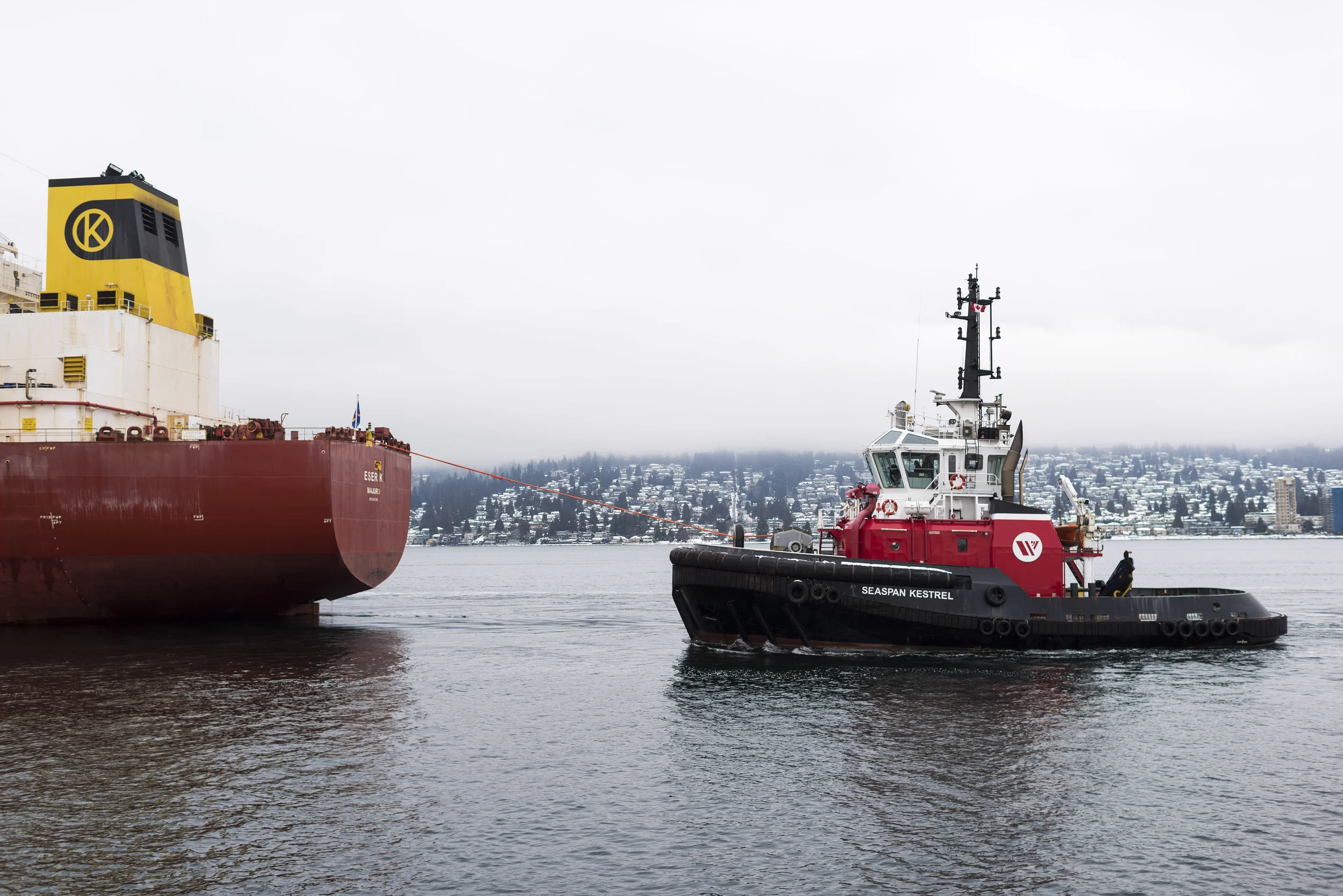  February 5, 2017 - Vancouver, B.C., - Story on SeaSpan tugboat escorts of oil tankers from Kinder Morgan in Burnaby out to Victoria. Photo by Jimmy Jeong 