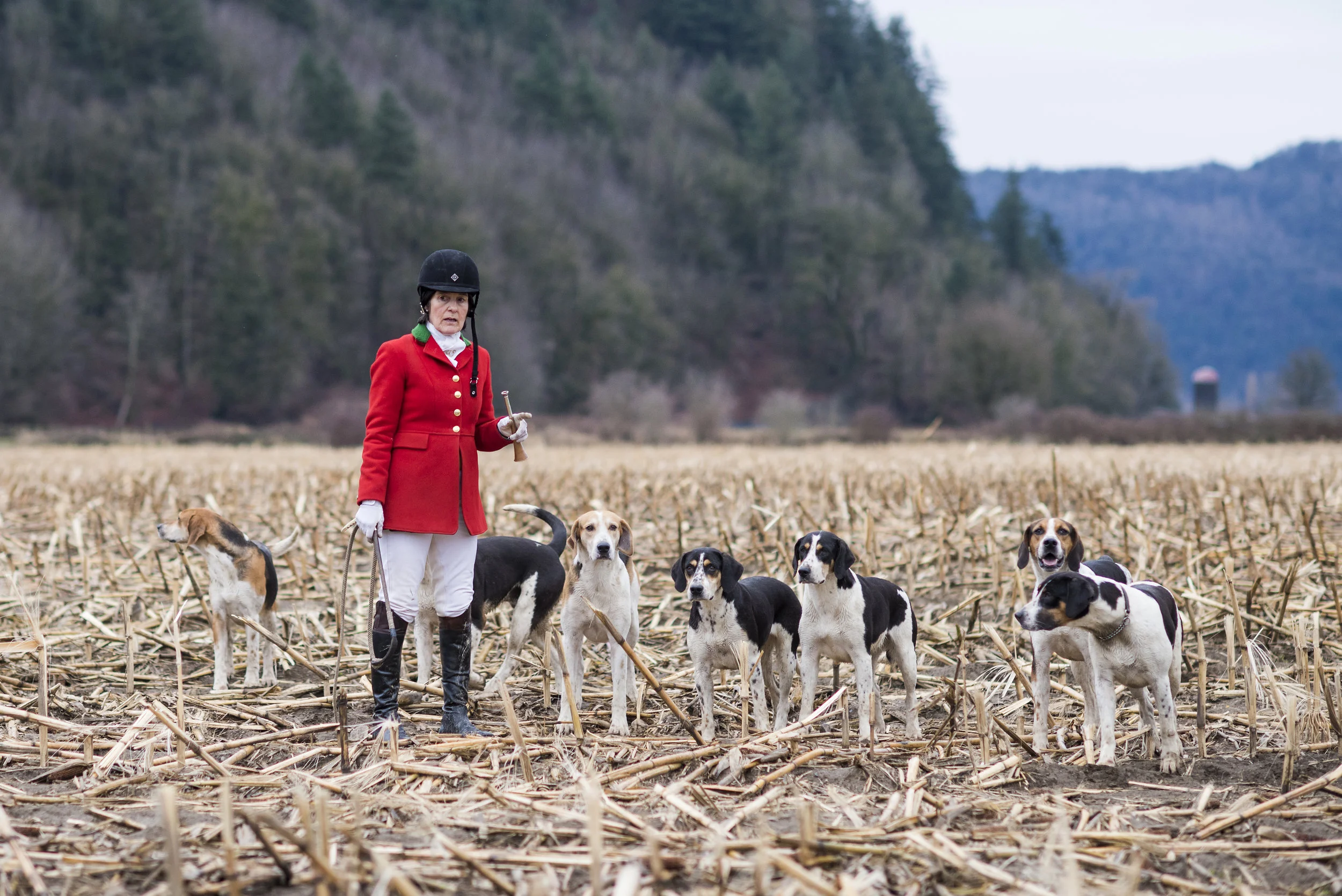  December 26, 2014 - Agassiz, BC - Karen Hatch, Master and Huntsman of the Fraser Valley Fox Hunt. Photo by Jimmy Jeong 