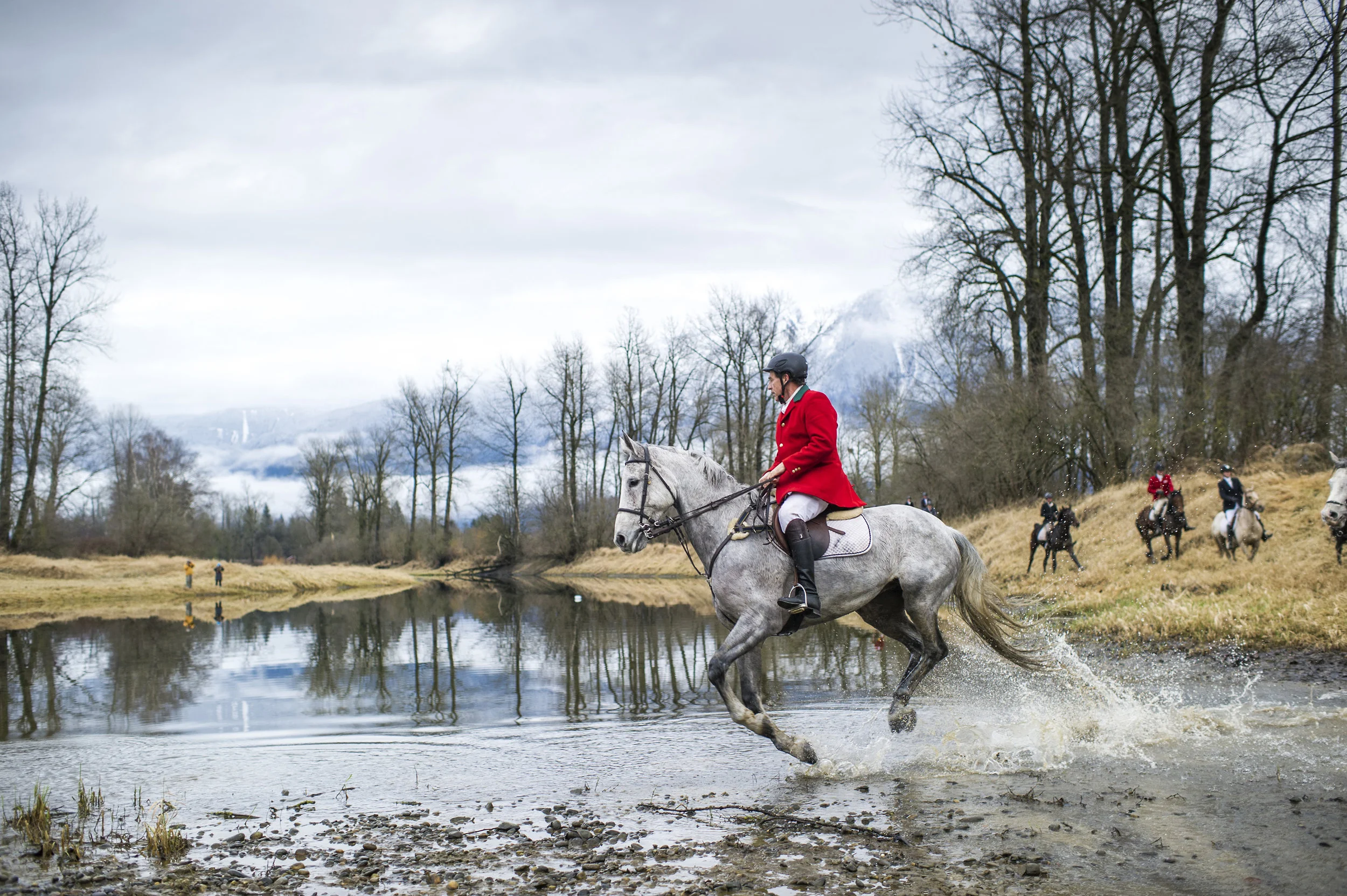  December 26, 2014 - Agassiz, BC - Dr. Raymond Wise, Joint Master of the Fraser Valley Fox Hunt. The Fraser Valley Fox Hunt is a BC club that holds regular drag hunts in the Fraser Valley. The foxhounds follow a dragged scent rather than a live fox.