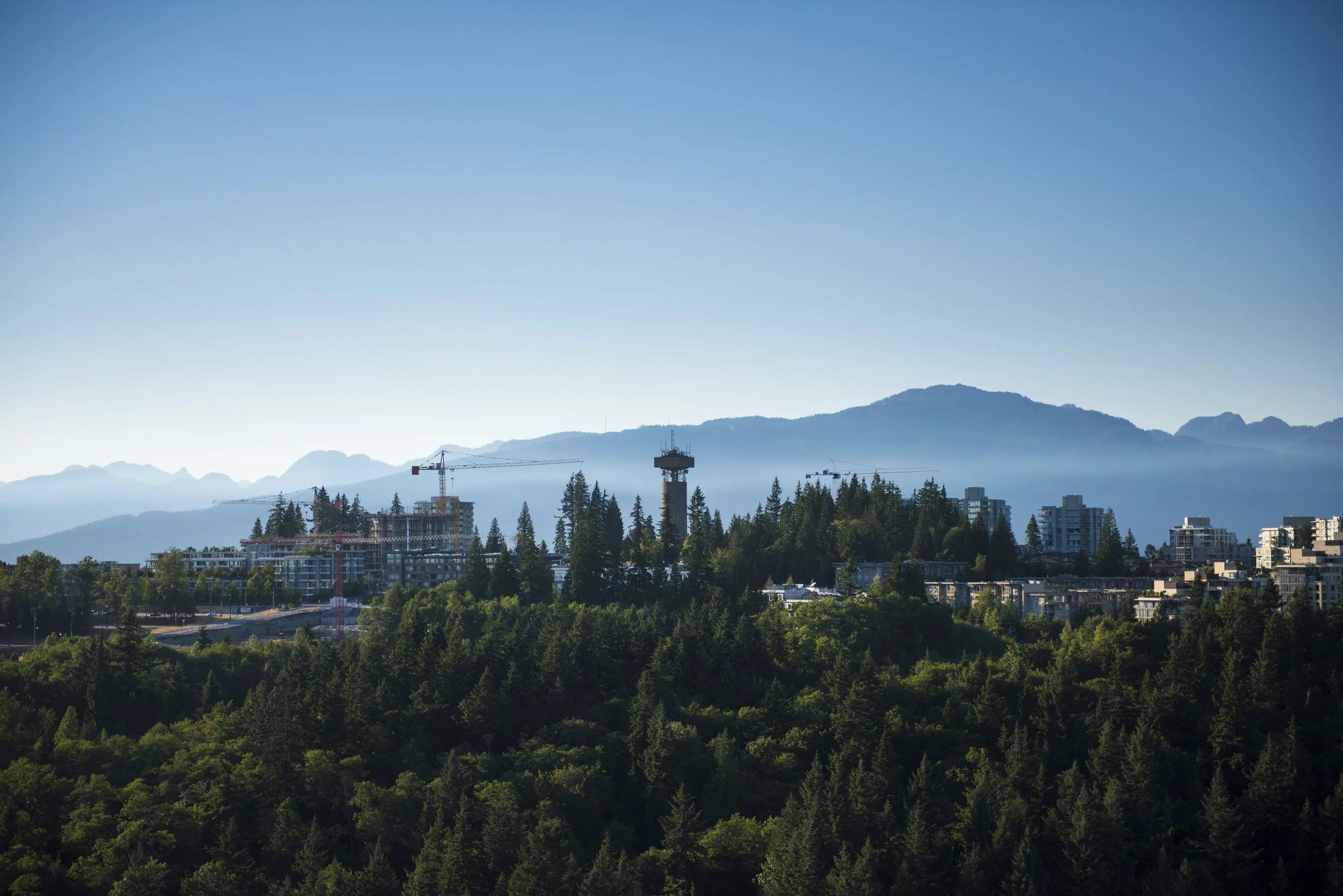 Aerial photo of construction in Burnaby