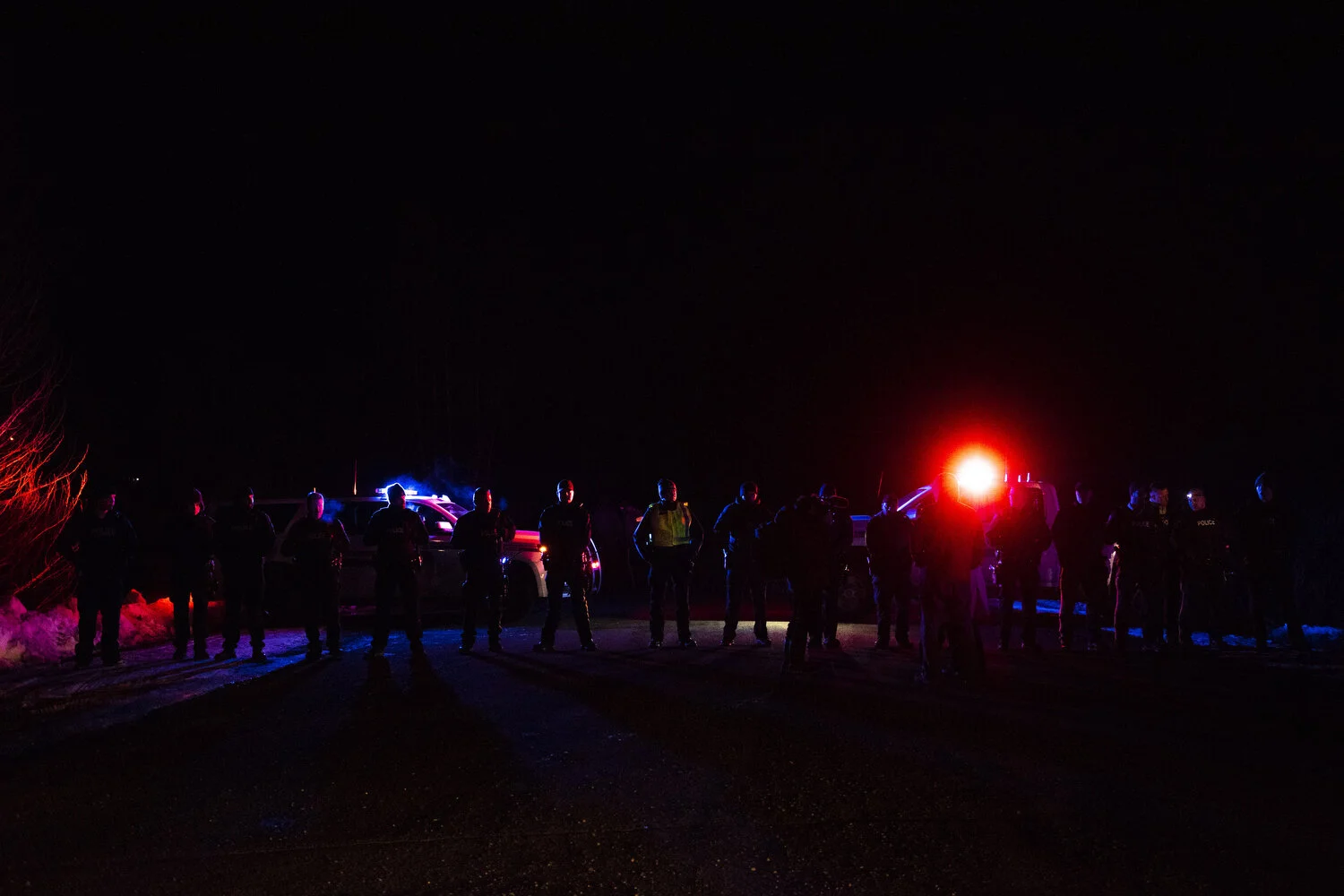  Gitxsan supporters setup a blockade on Highway 16 after numerous arrests by RCMP breaking up a rail blockade near New Hazelton, B.C., February 25, 2020. The blockades were in support of the Wet’suwet’en hereditary chiefs who oppose the Coastal GasLi