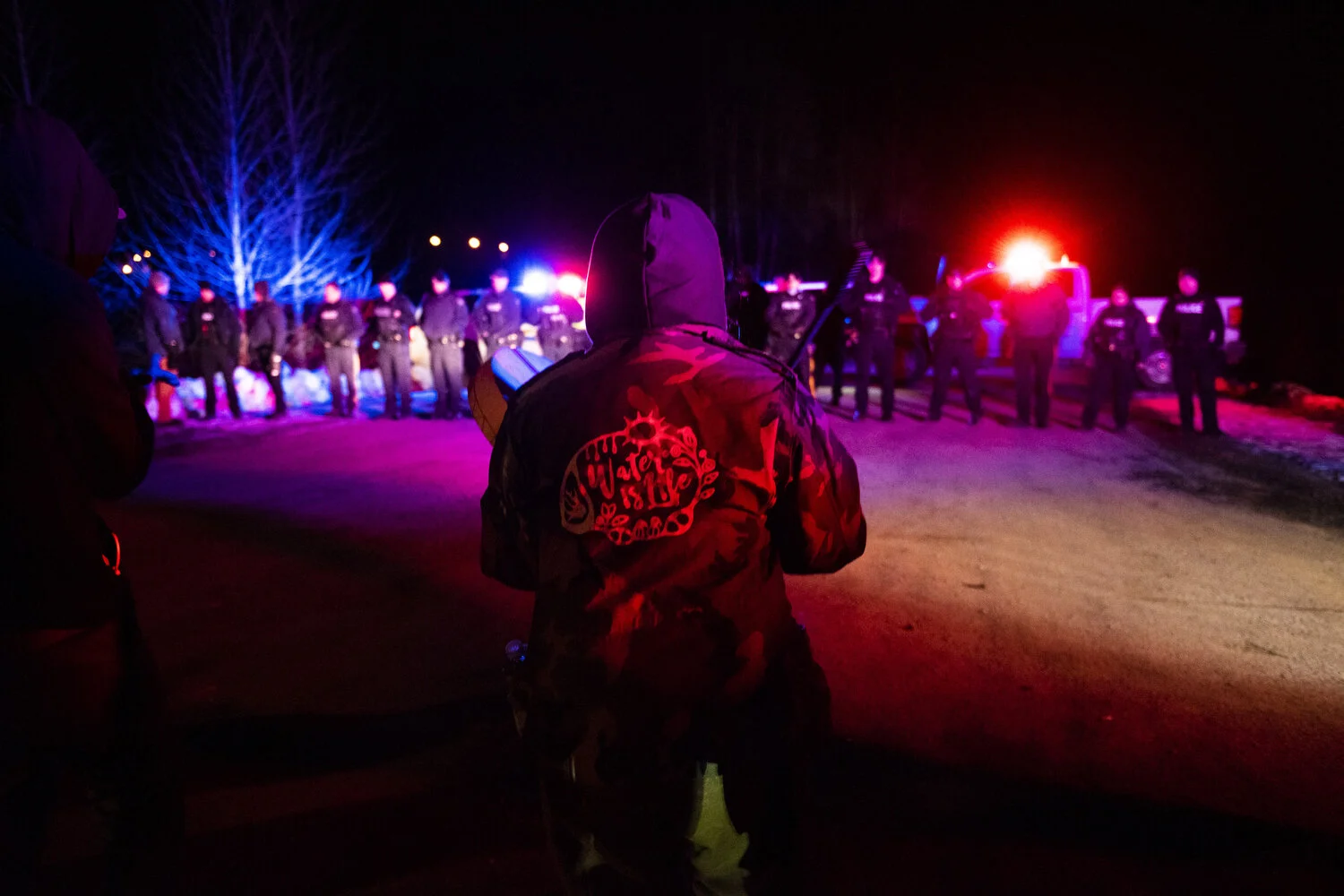  Gitxsan supporters setup a blockade on Highway 16 after numerous arrests by RCMP breaking up a rail blockade near New Hazelton, B.C., February 25, 2020. The blockades were in support of the Wet’suwet’en hereditary chiefs who oppose the Coastal GasLi