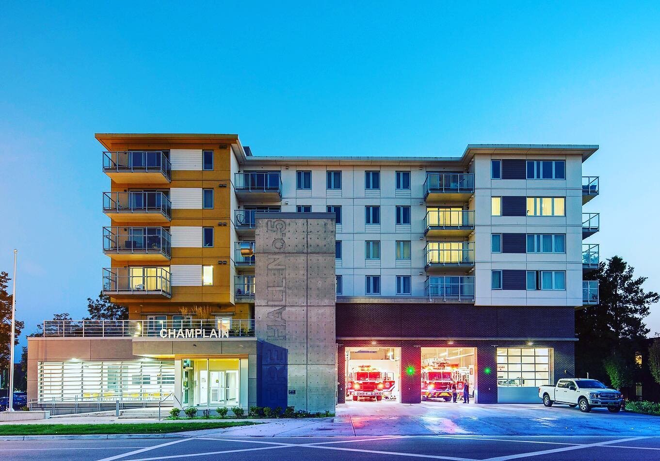 A little different. I photographed this cool firehall/apts. Located in Vancouver&rsquo;s Killarney neighbourhood, Vancouver Fire Hall No. 5 is the first colocation facility of its kind in Canada, as four storeys of two- and three-bedroom homes for wo