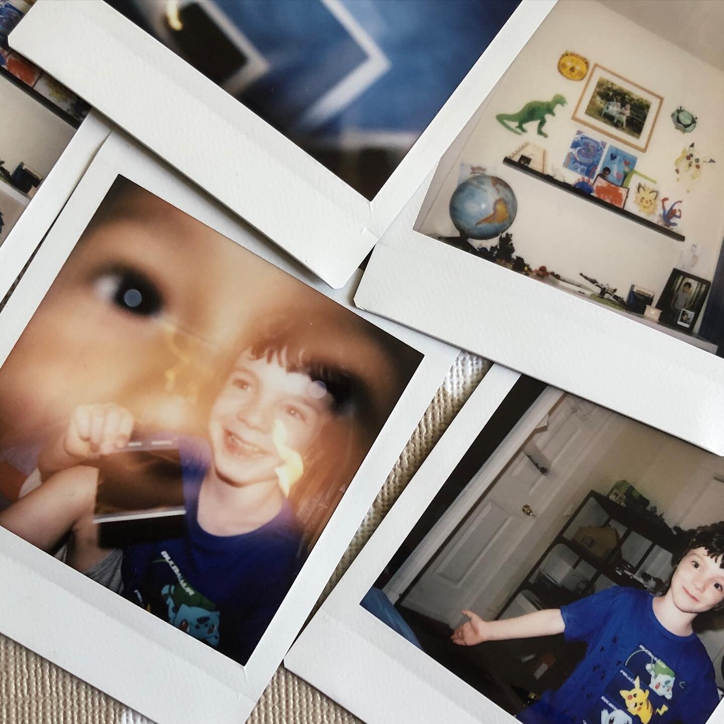 I overheard my son explaining selfies and double-exposures to his pal. Later I found these photos in his room.