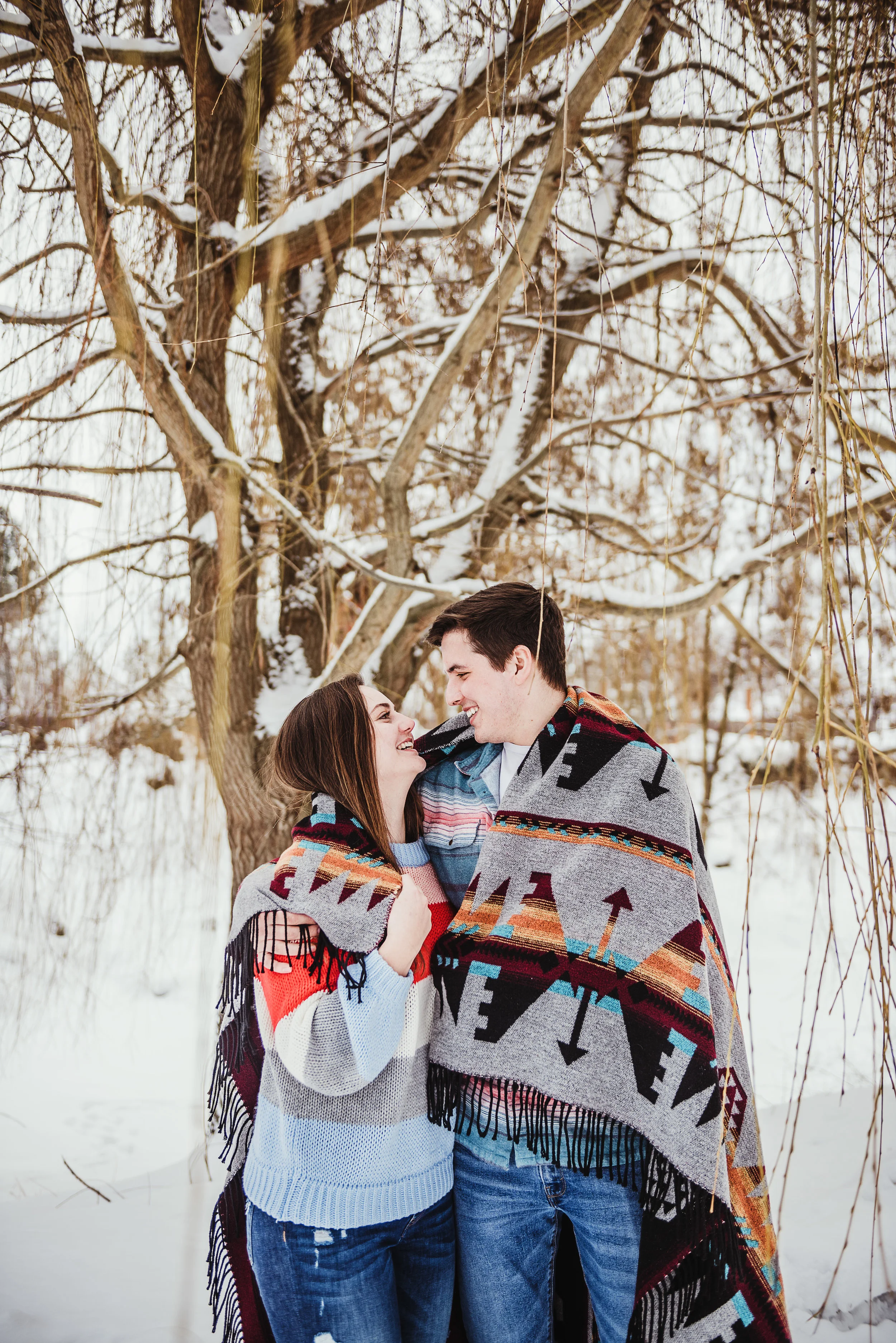 shayna &amp; matt // snowy engagement session // post falls, id