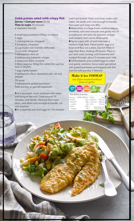 Cobb salad & Fish; Healthy Food Guide NZ