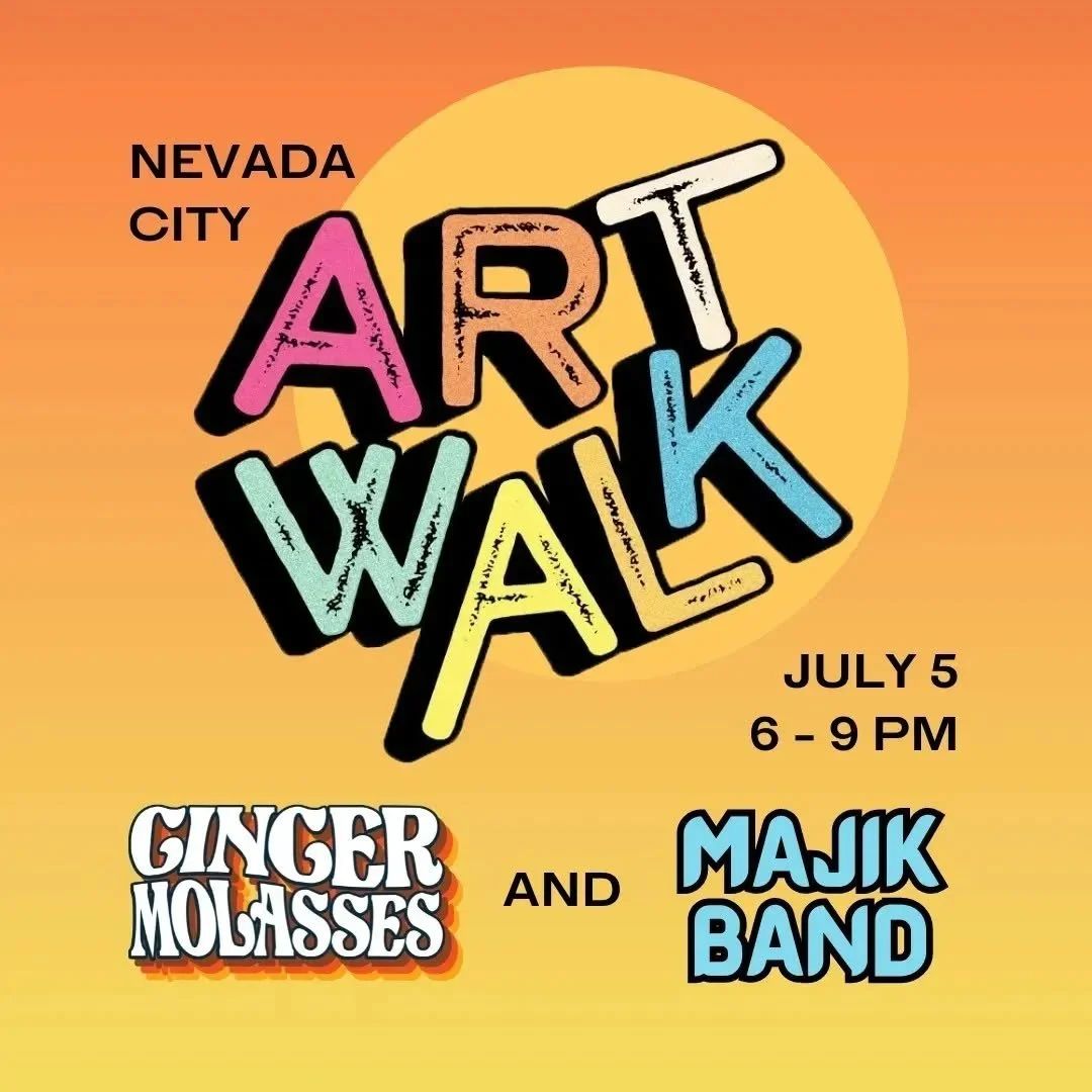 For all my Nevada City friends, my band @gingermolassesband Is playing Nevada City Art Walk this Friday! It's an amazing downtown outdoor event full of vendors, entertainment, and Good eats. @majikband will be opening 6-7:45 and we're closing 8-9 PM.