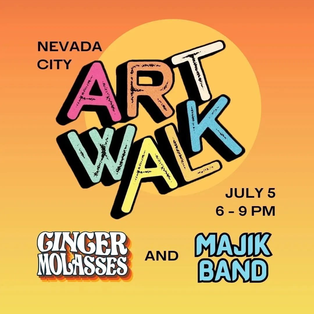 For all my Nevada City friends, my band @gingermolassesband Is playing Nevada City Art Walk this Friday! It's an amazing downtown outdoor event full of vendors, entertainment, and Good eats. @majikband will be opening 6-7:45 and we're closing 8-9 PM.