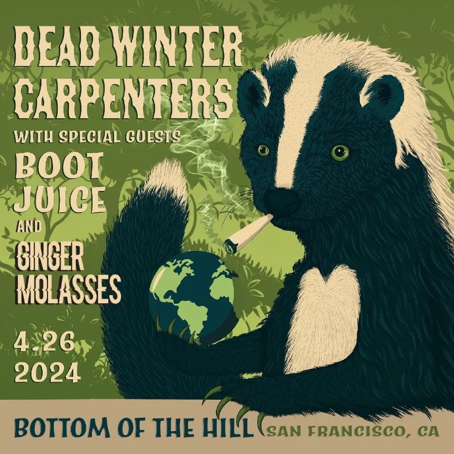 Absolutely LOSING OUR MINDS over this. We're releasing our first single, Emerald City, this same day so come out for a party! @bootjuicejams and @deadwintercarpenters are incredible bands and we can't wait to share a stage.

Can't wait to see all of 